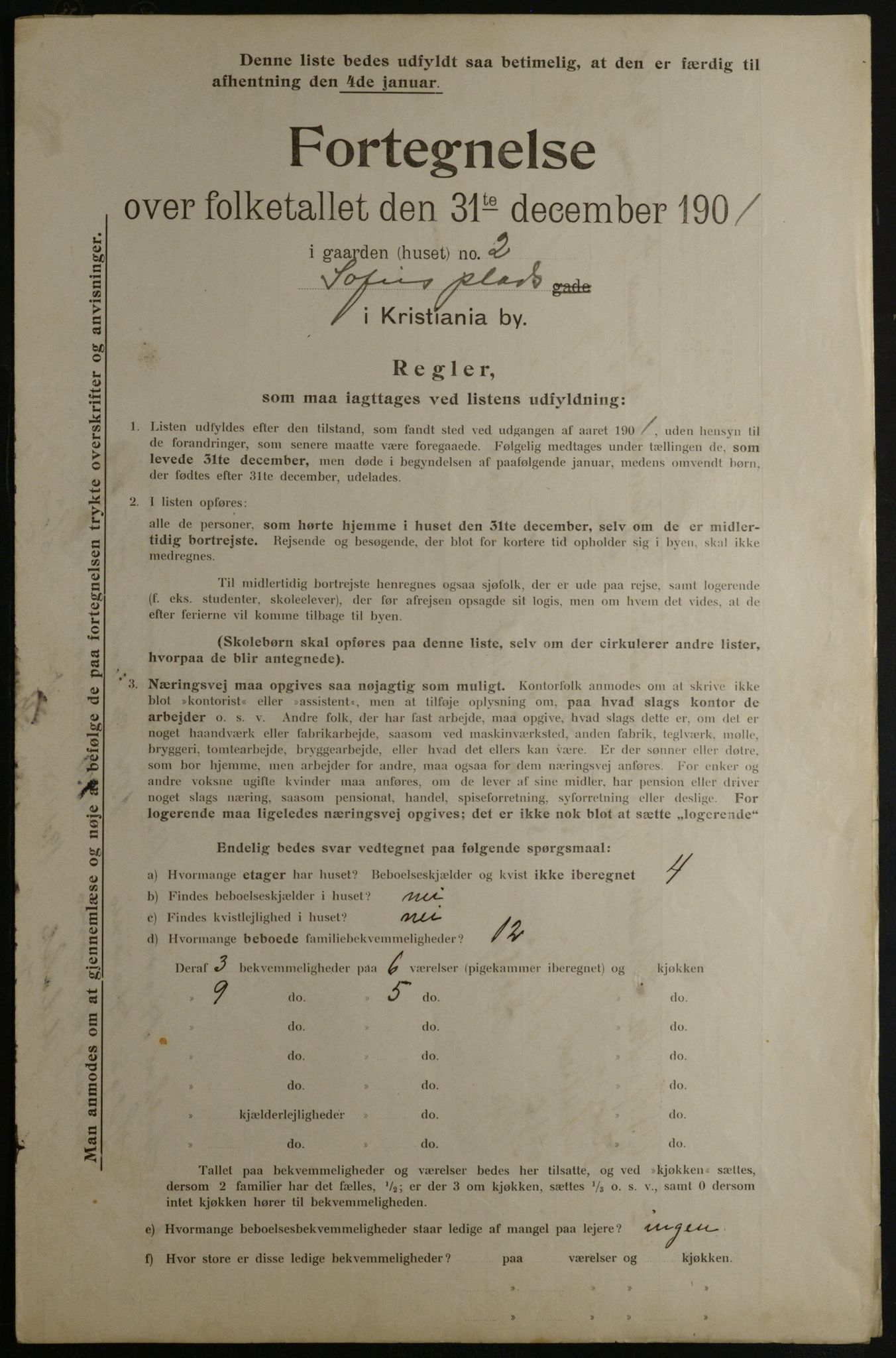 OBA, Municipal Census 1901 for Kristiania, 1901, p. 15298