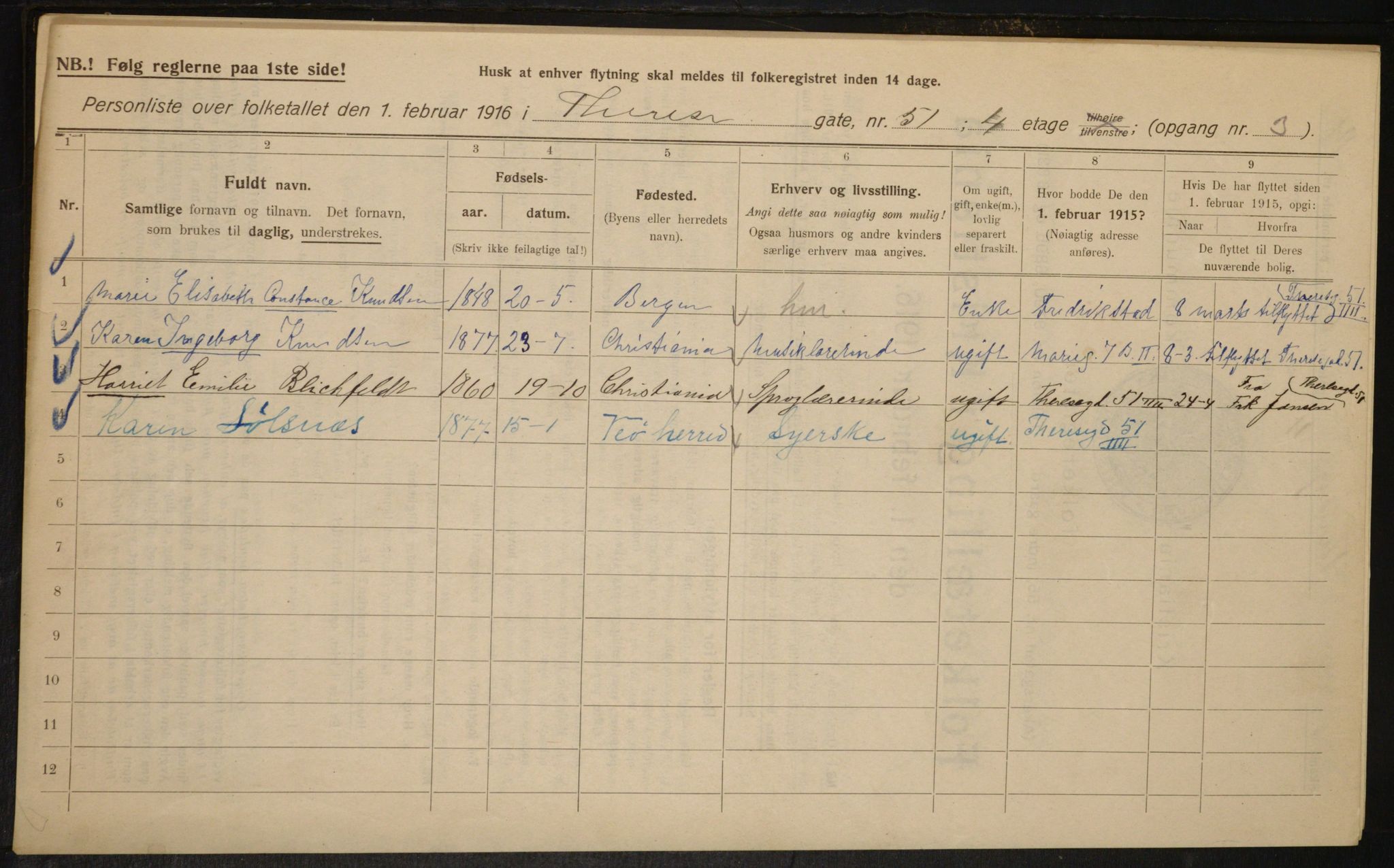 OBA, Municipal Census 1916 for Kristiania, 1916, p. 111836