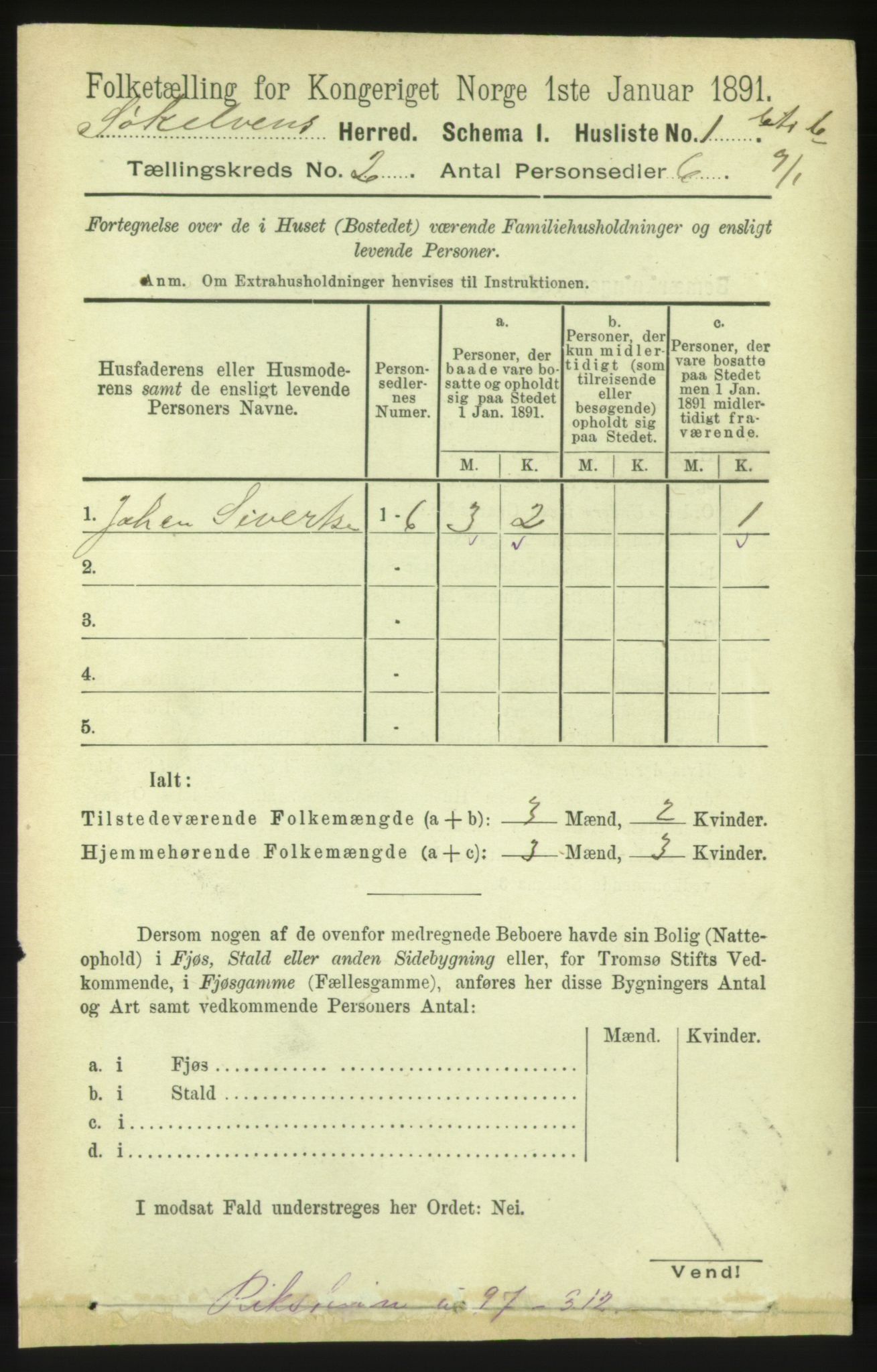 RA, 1891 census for 1528 Sykkylven, 1891, p. 1451