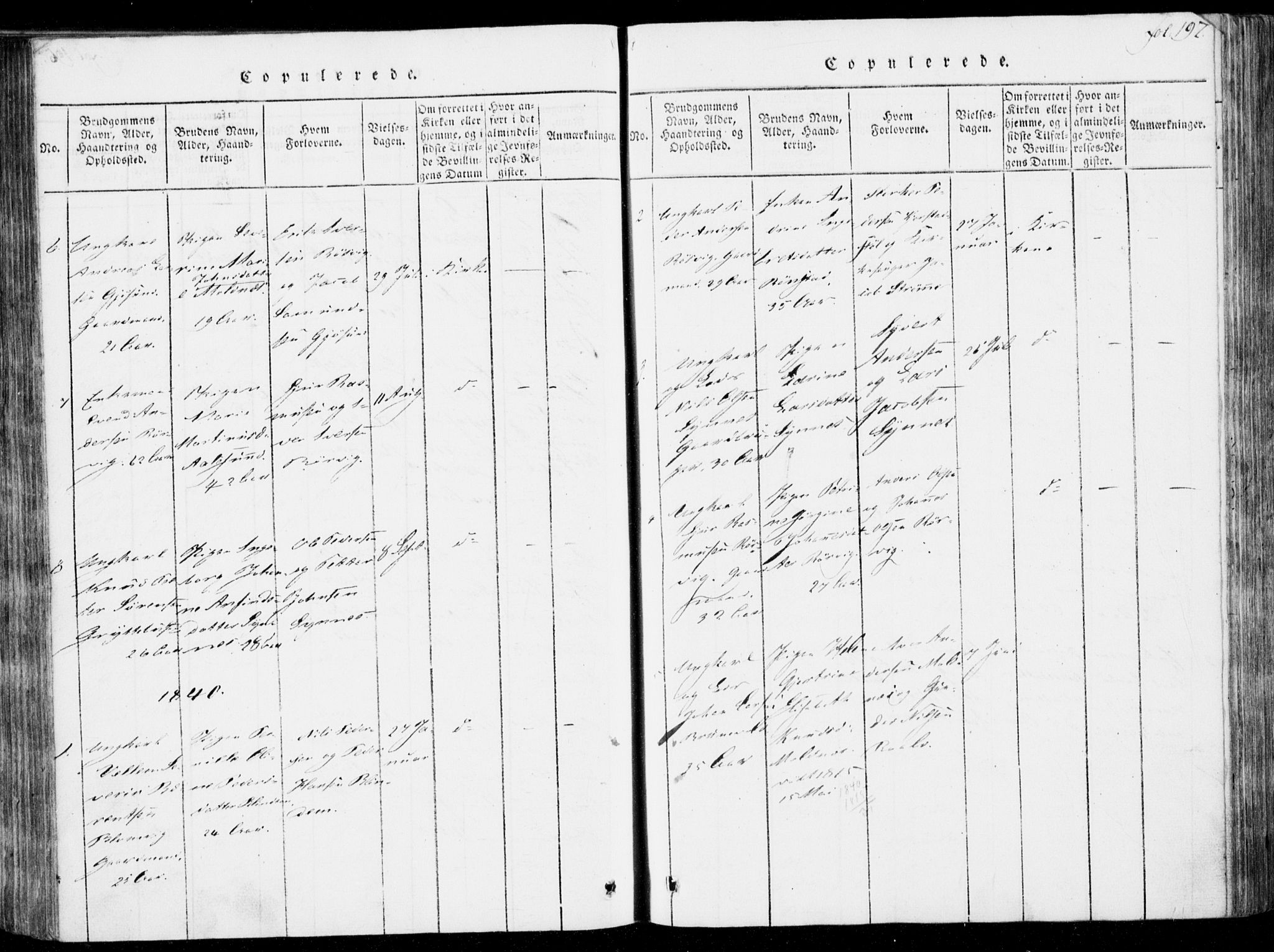 Ministerialprotokoller, klokkerbøker og fødselsregistre - Møre og Romsdal, SAT/A-1454/537/L0517: Parish register (official) no. 537A01, 1818-1862, p. 197