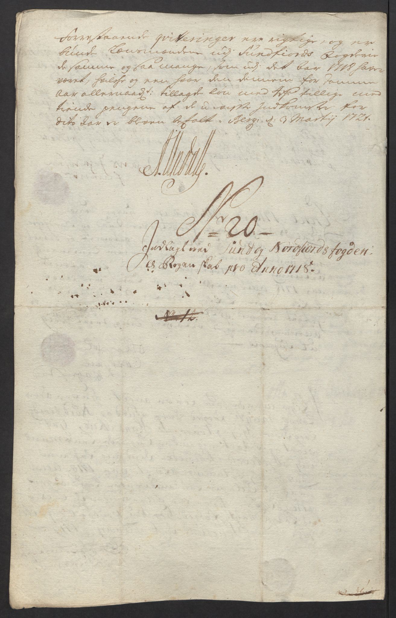 Rentekammeret inntil 1814, Reviderte regnskaper, Fogderegnskap, AV/RA-EA-4092/R53/L3441: Fogderegnskap Sunn- og Nordfjord, 1717-1718, p. 366