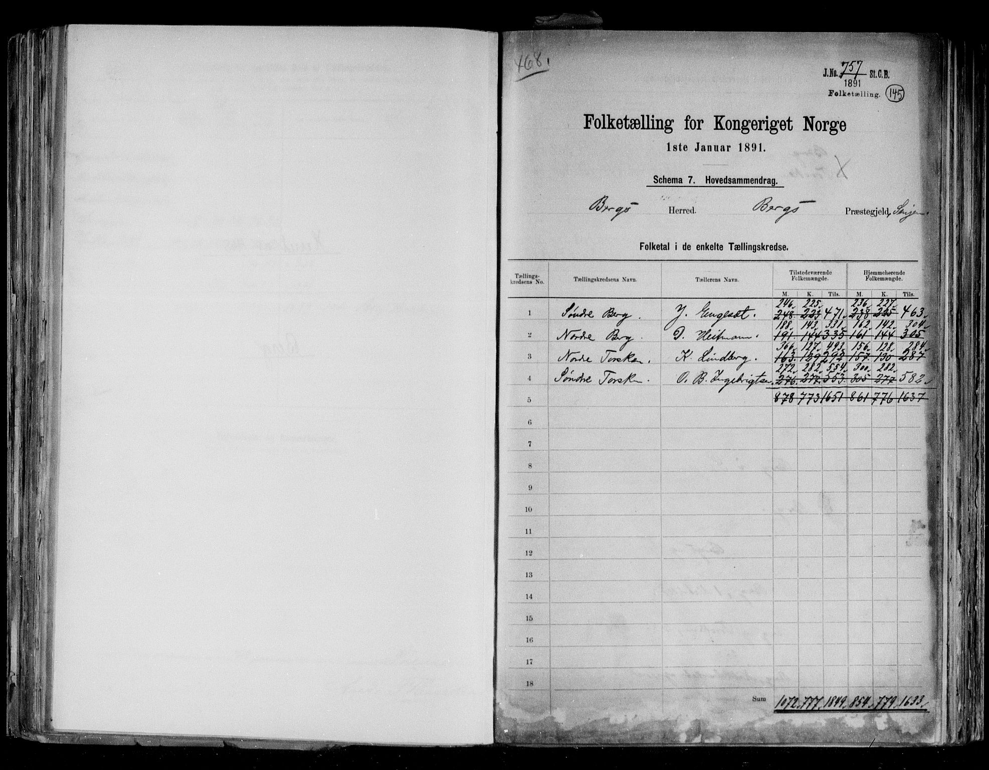 RA, 1891 census for 1929 Berg, 1891, p. 2