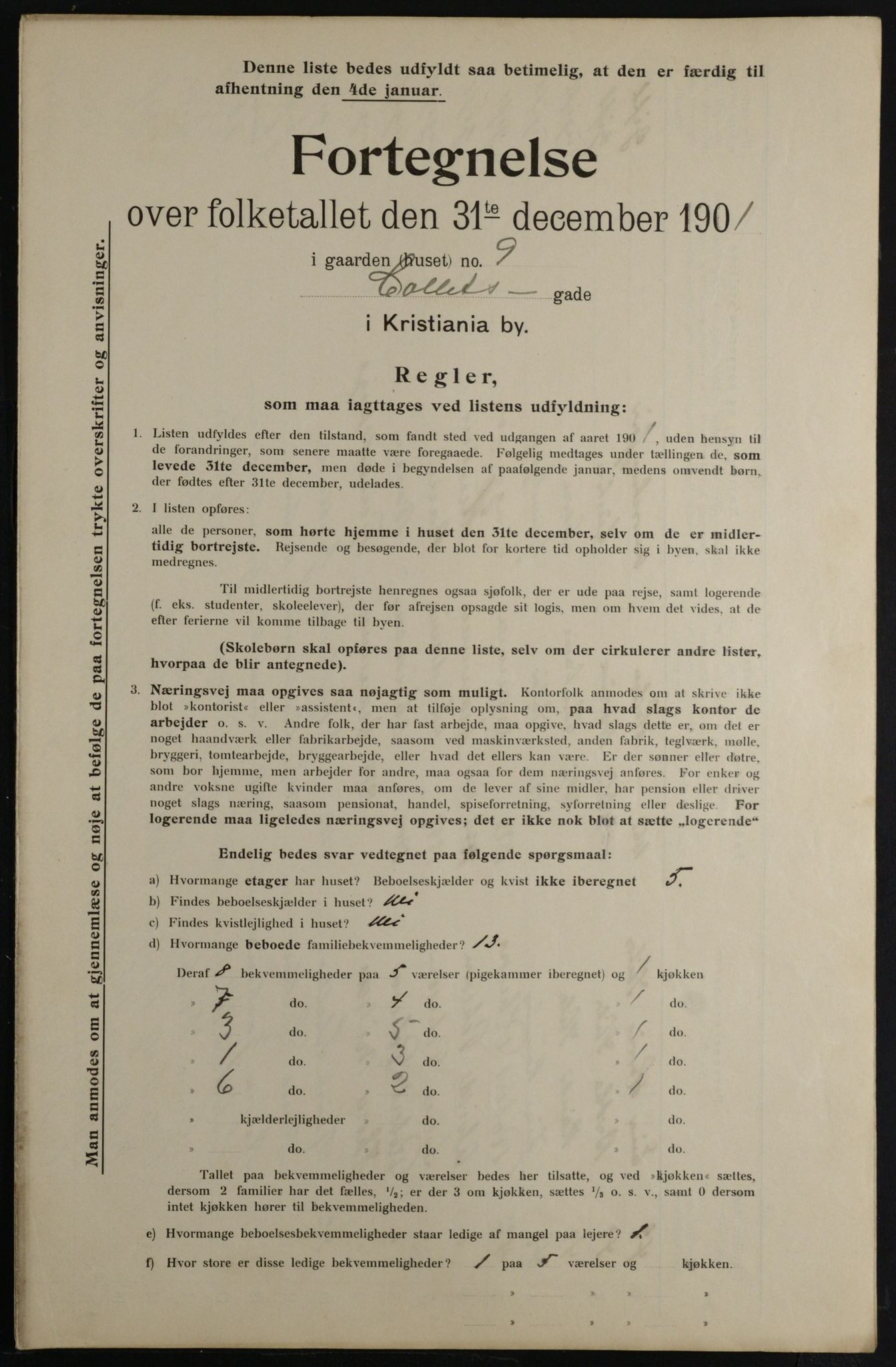 OBA, Municipal Census 1901 for Kristiania, 1901, p. 2128