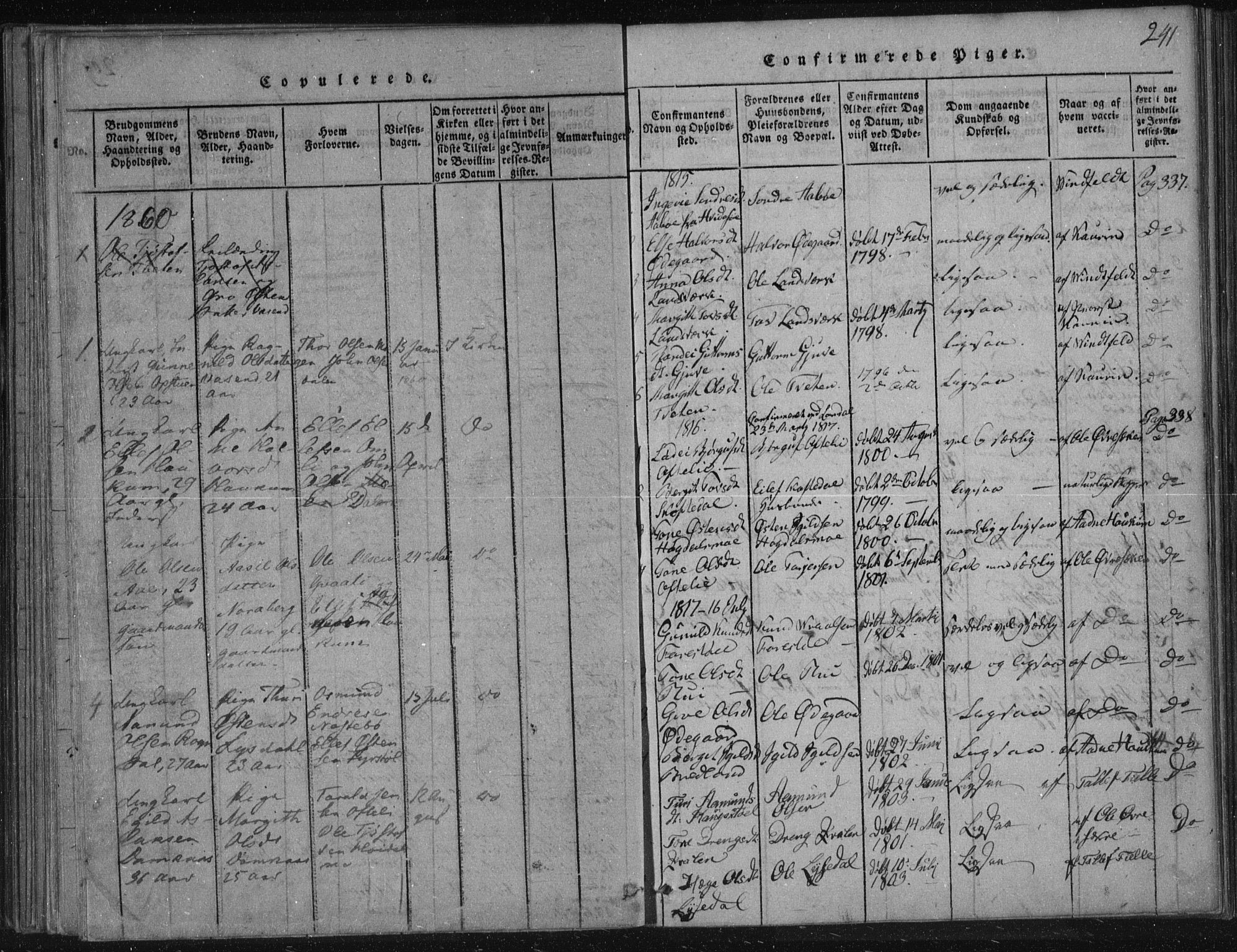 Lårdal kirkebøker, SAKO/A-284/F/Fc/L0001: Parish register (official) no. III 1, 1815-1860, p. 241
