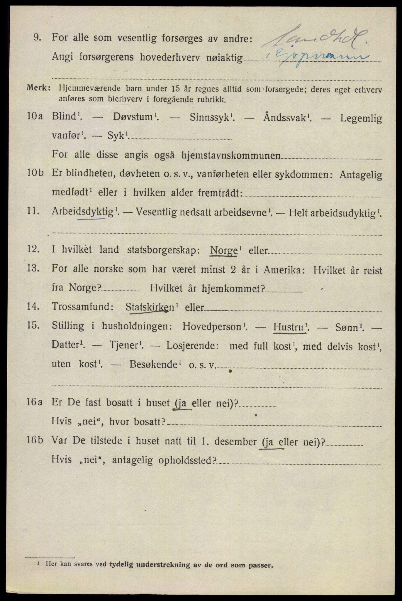 SAO, 1920 census for Ullensaker, 1920, p. 9308