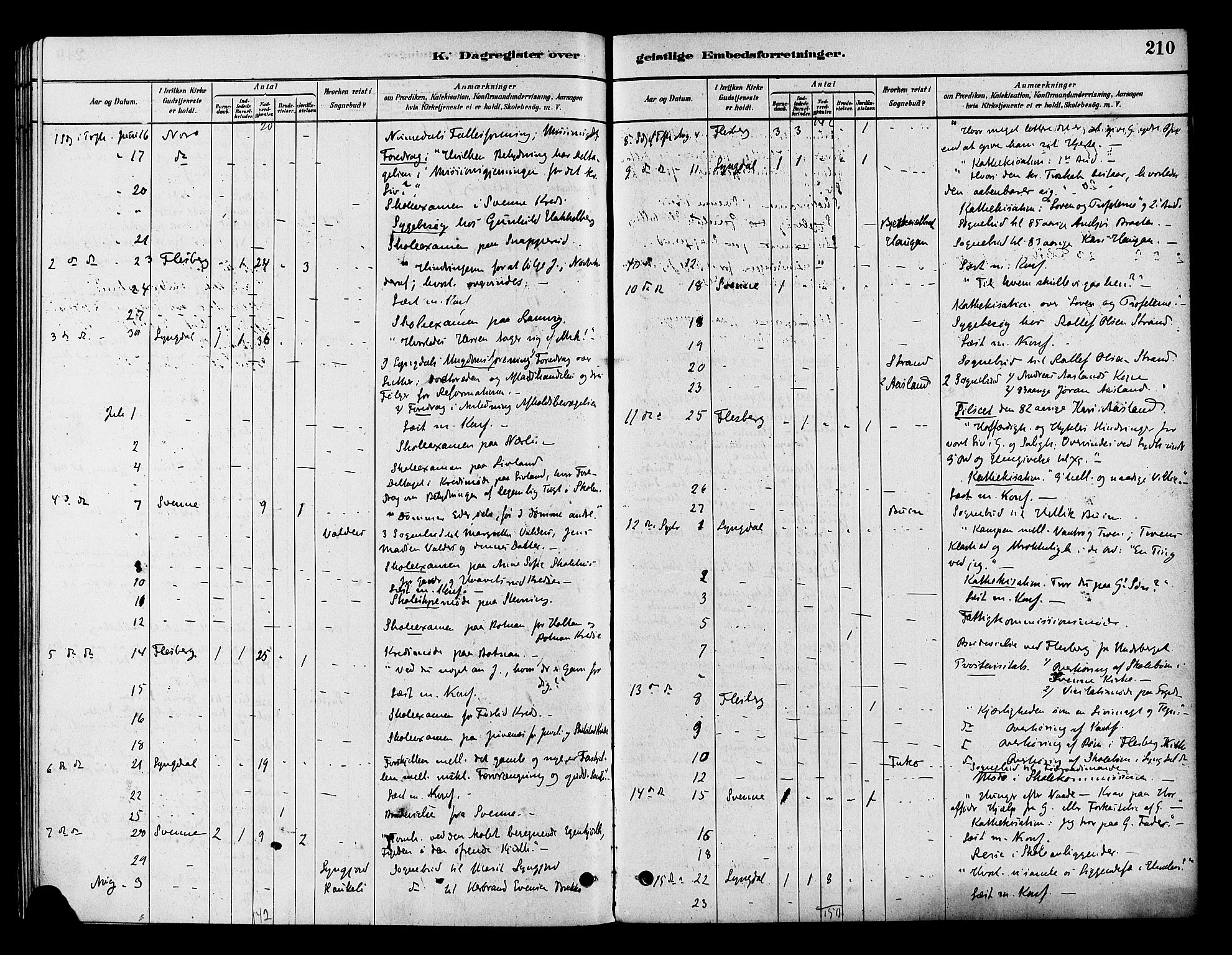 Flesberg kirkebøker, AV/SAKO-A-18/F/Fb/L0001: Parish register (official) no. II 1, 1879-1907, p. 210