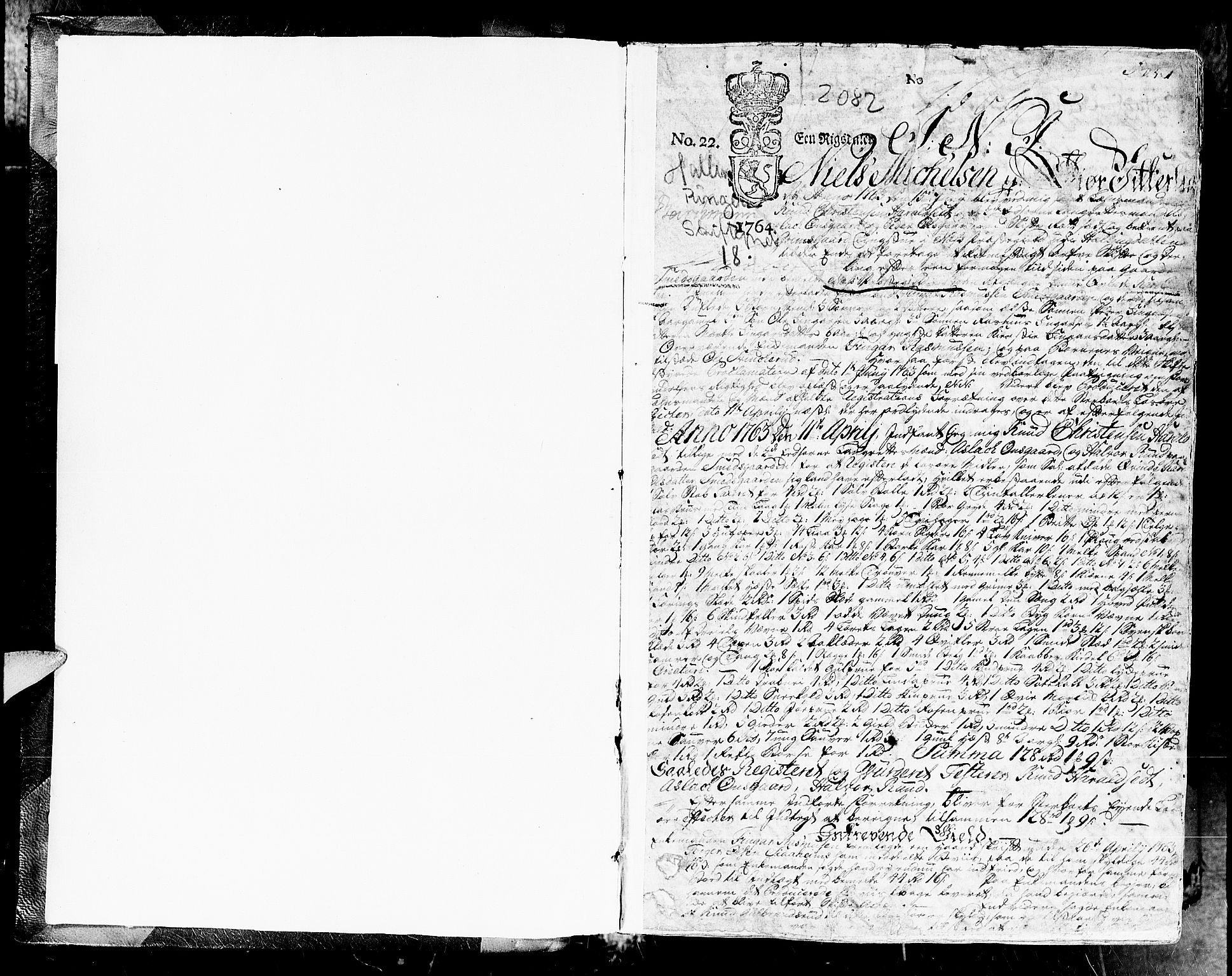 Ringerike og Hallingdal sorenskriveri, SAKO/A-81/H/Ha/L0018: Skifteprotokoll, 1763-1768, p. 0b-1a