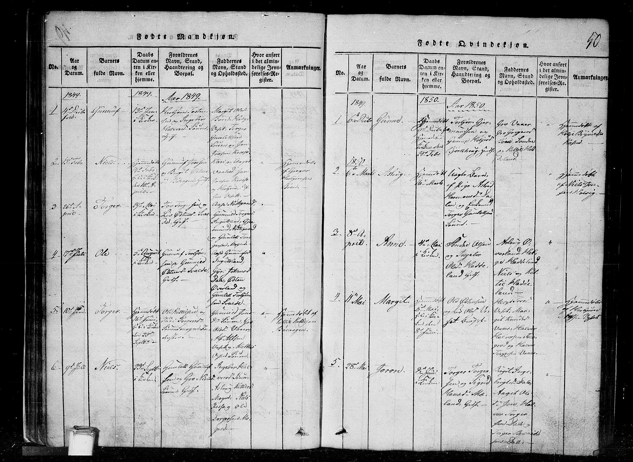 Tinn kirkebøker, SAKO/A-308/G/Gc/L0001: Parish register (copy) no. III 1, 1815-1879, p. 50