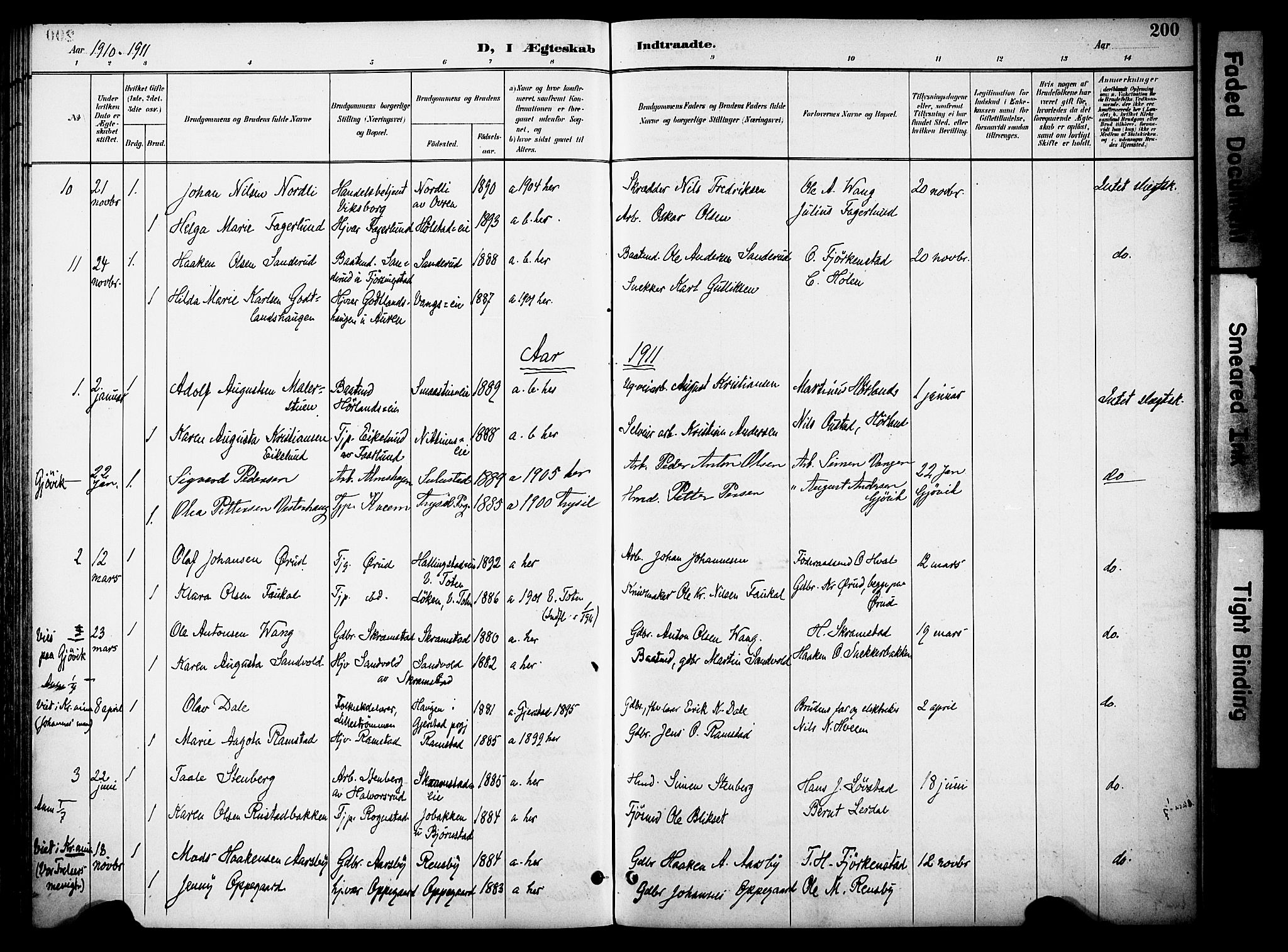 Østre Toten prestekontor, AV/SAH-PREST-104/H/Ha/Haa/L0009: Parish register (official) no. 9, 1897-1913, p. 200