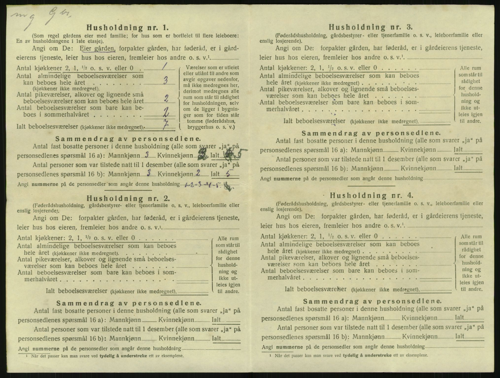 SAK, 1920 census for Fjære, 1920, p. 1238