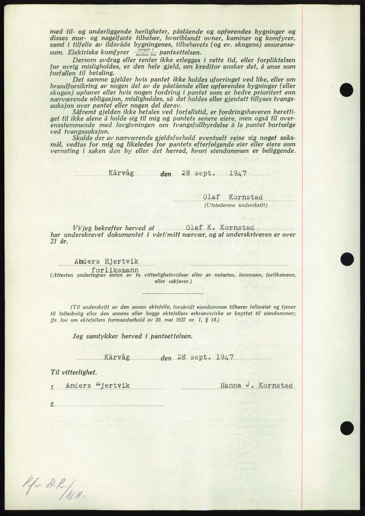 Nordmøre sorenskriveri, AV/SAT-A-4132/1/2/2Ca: Mortgage book no. B97, 1947-1948, Diary no: : 2363/1947