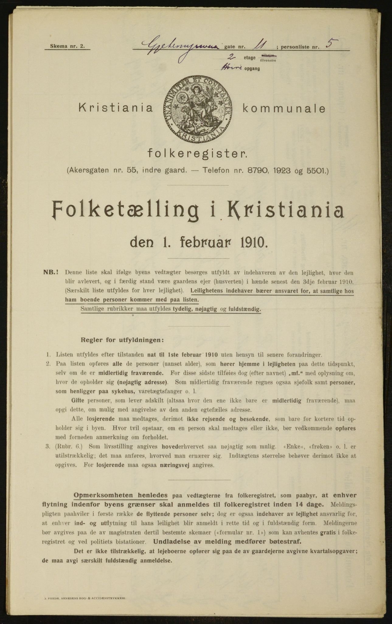 OBA, Municipal Census 1910 for Kristiania, 1910, p. 27338