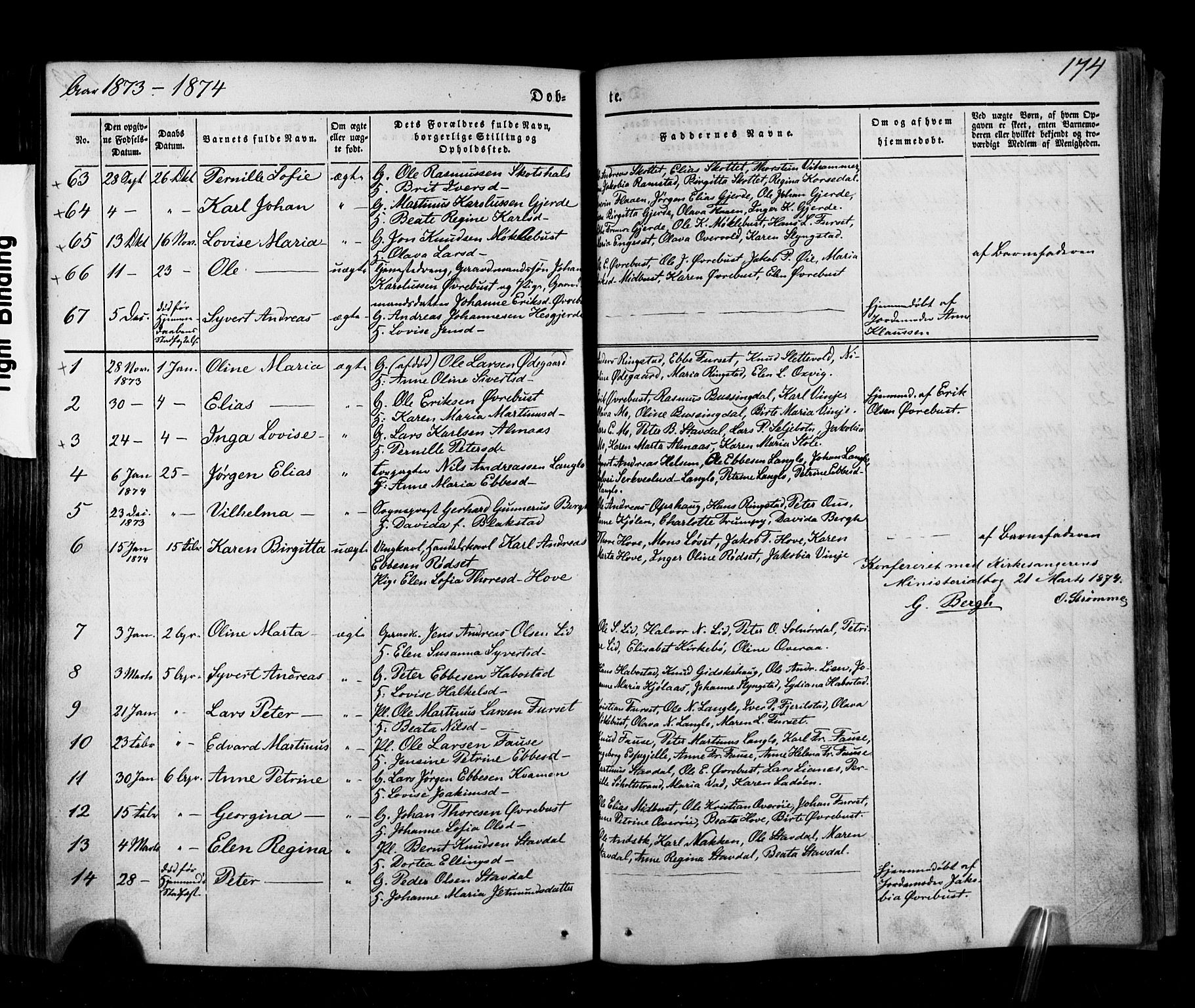 Ministerialprotokoller, klokkerbøker og fødselsregistre - Møre og Romsdal, AV/SAT-A-1454/520/L0275: Parish register (official) no. 520A05, 1844-1881, p. 174