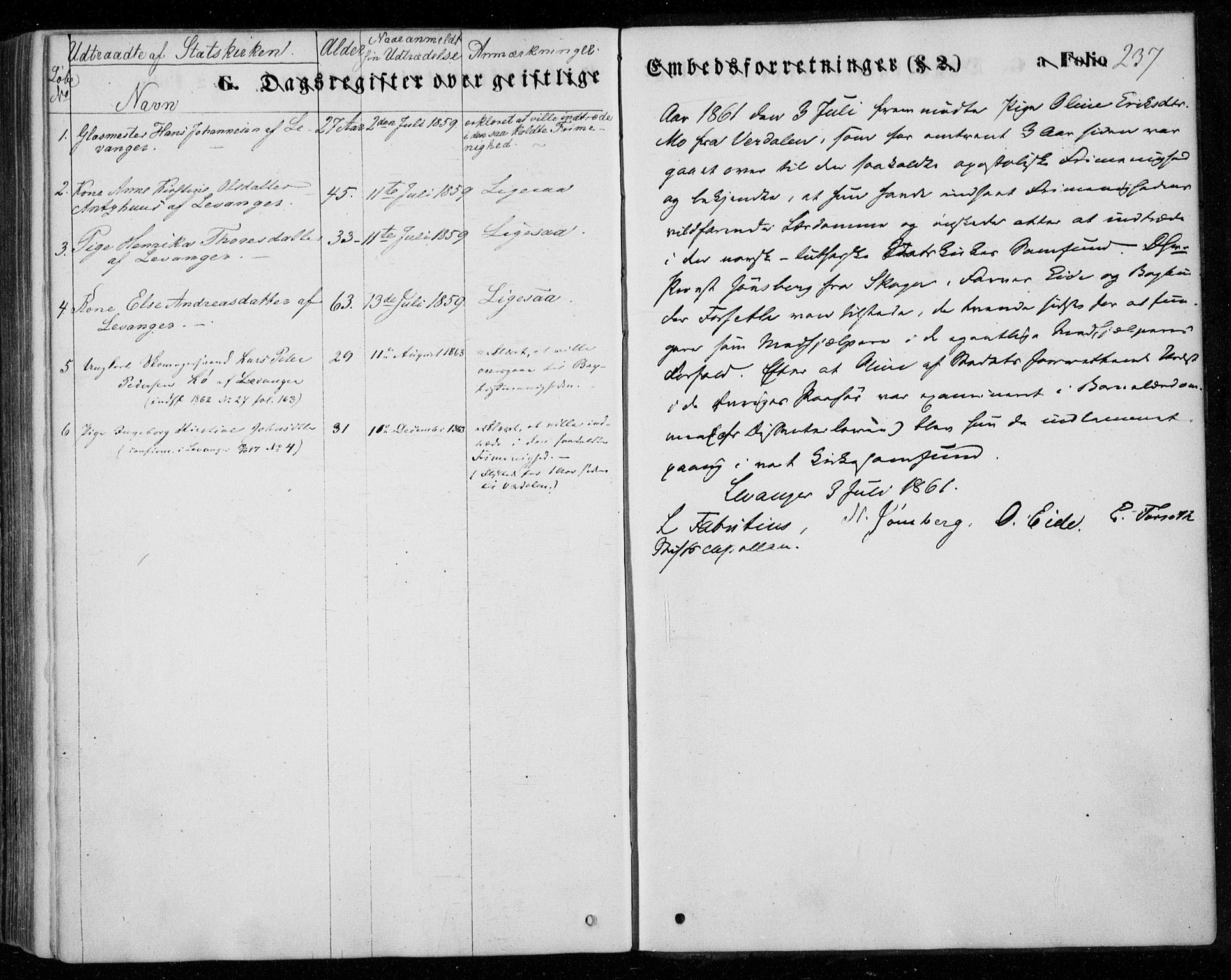 Ministerialprotokoller, klokkerbøker og fødselsregistre - Nord-Trøndelag, SAT/A-1458/720/L0184: Parish register (official) no. 720A02 /1, 1855-1863, p. 237