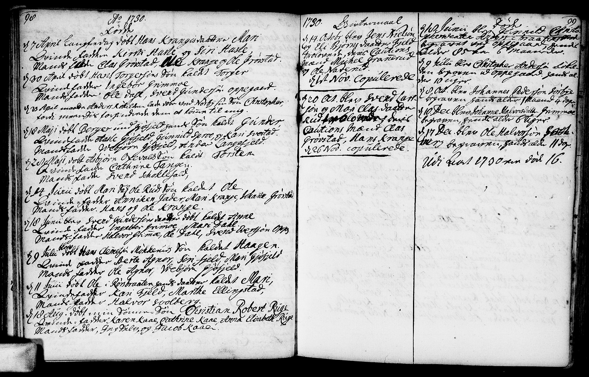 Nesodden prestekontor Kirkebøker, AV/SAO-A-10013/F/Fa/L0001: Parish register (official) no. I 1, 1709-1750, p. 98-99