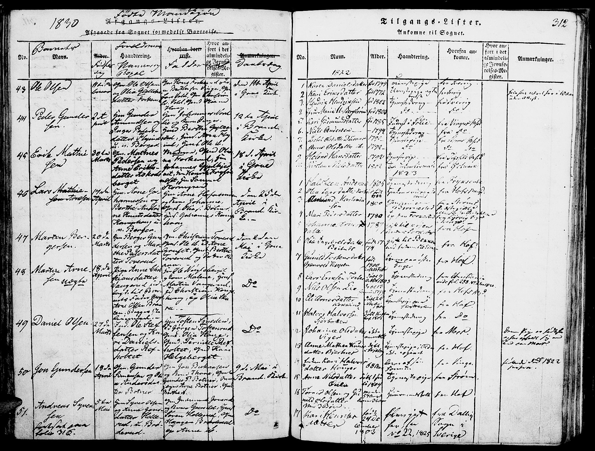 Grue prestekontor, SAH/PREST-036/H/Ha/Haa/L0006: Parish register (official) no. 6, 1814-1830, p. 312