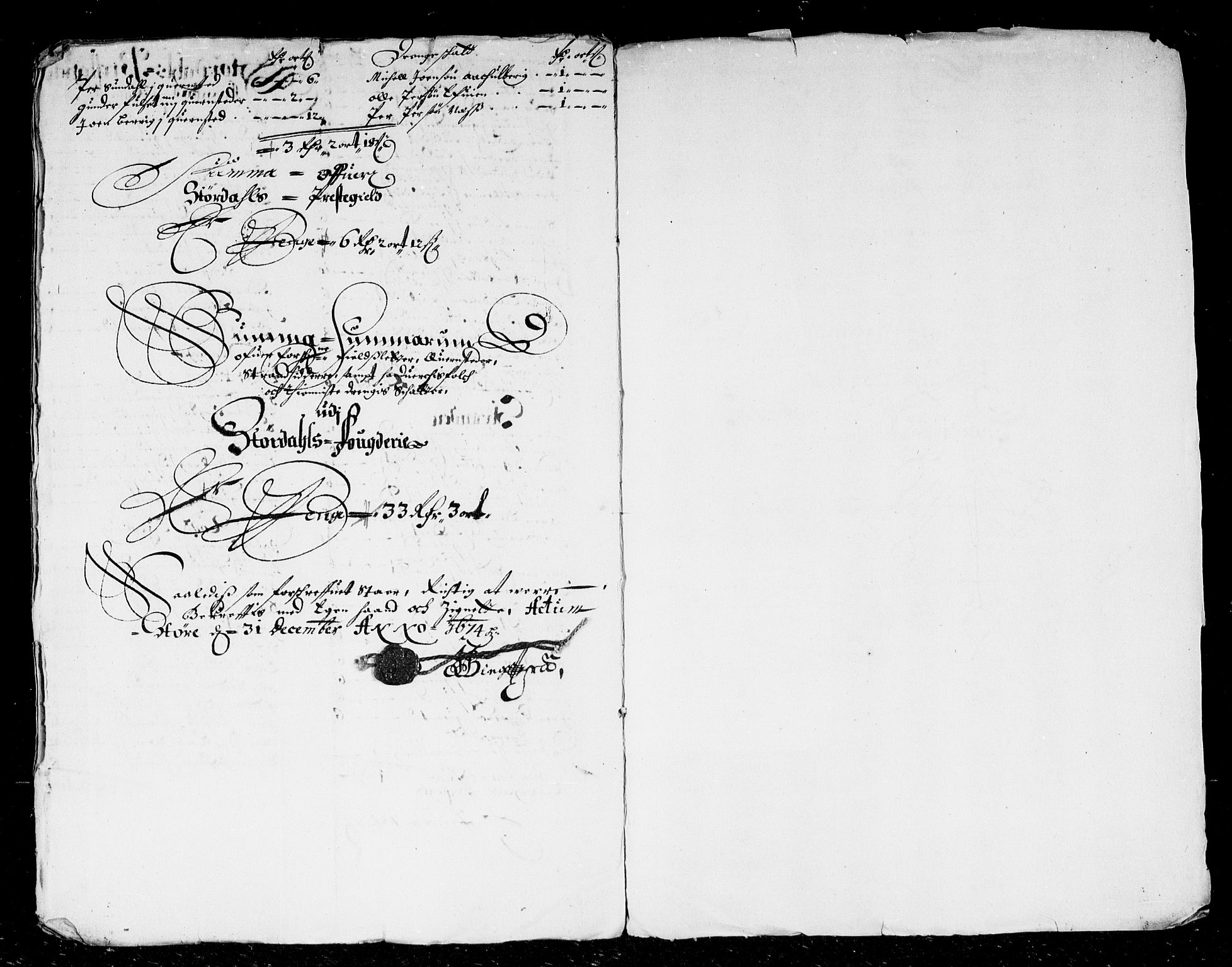 Rentekammeret inntil 1814, Reviderte regnskaper, Stiftamtstueregnskaper, Trondheim stiftamt og Nordland amt, AV/RA-EA-6044/R/Rd/L0040: Trondheim stiftamt, 1670-1674