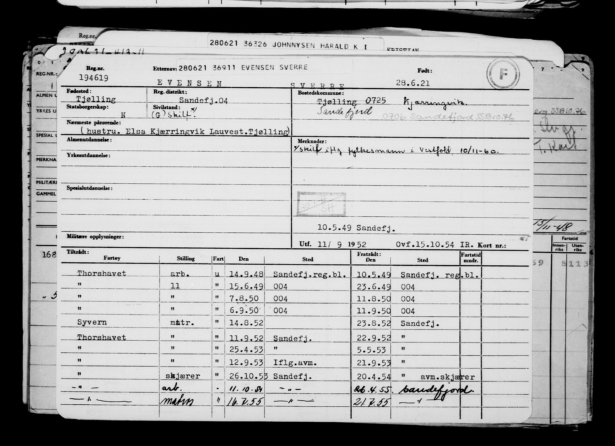 Direktoratet for sjømenn, AV/RA-S-3545/G/Gb/L0195: Hovedkort, 1921, p. 351