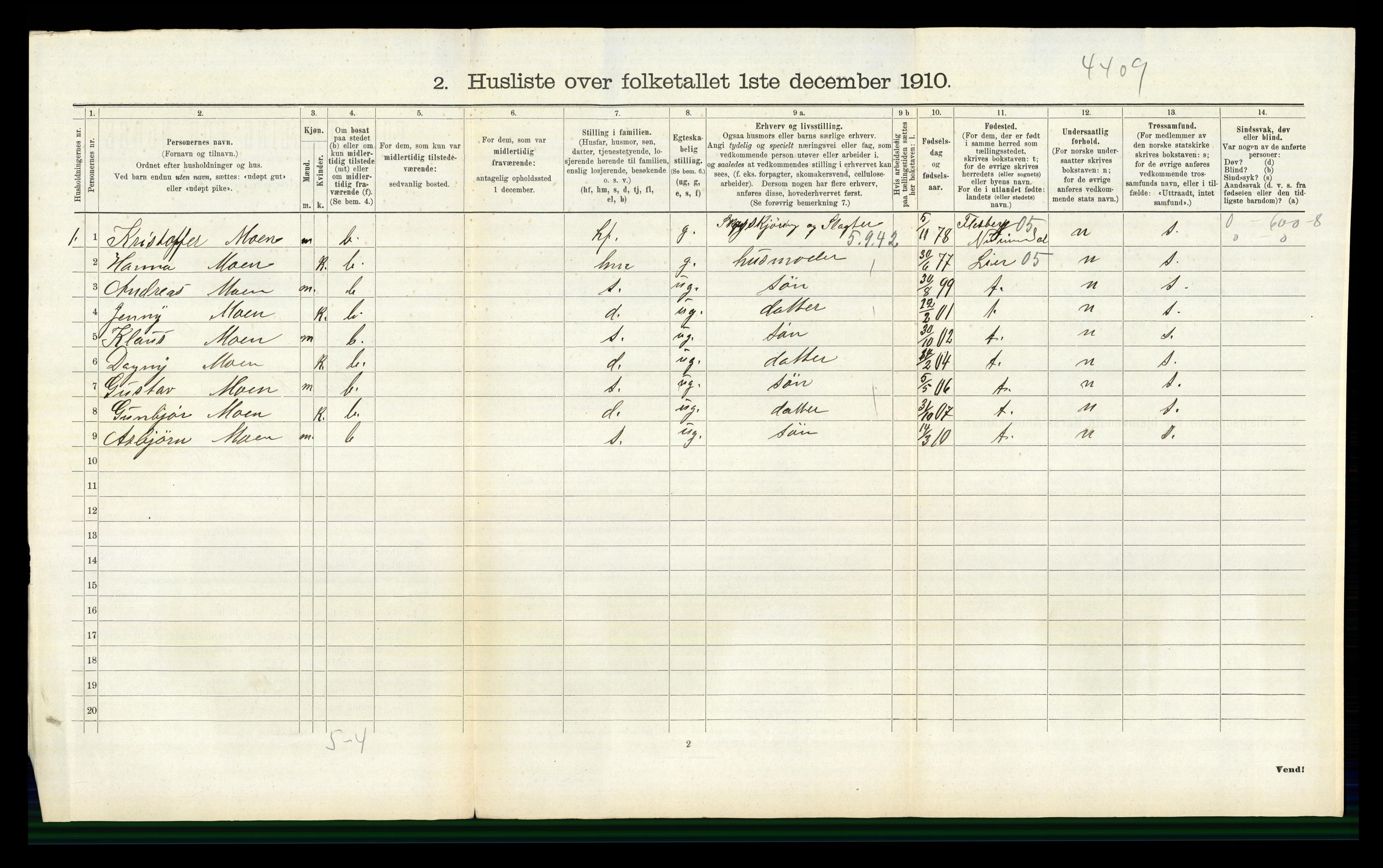 RA, 1910 census for Øvre Eiker, 1910, p. 2076