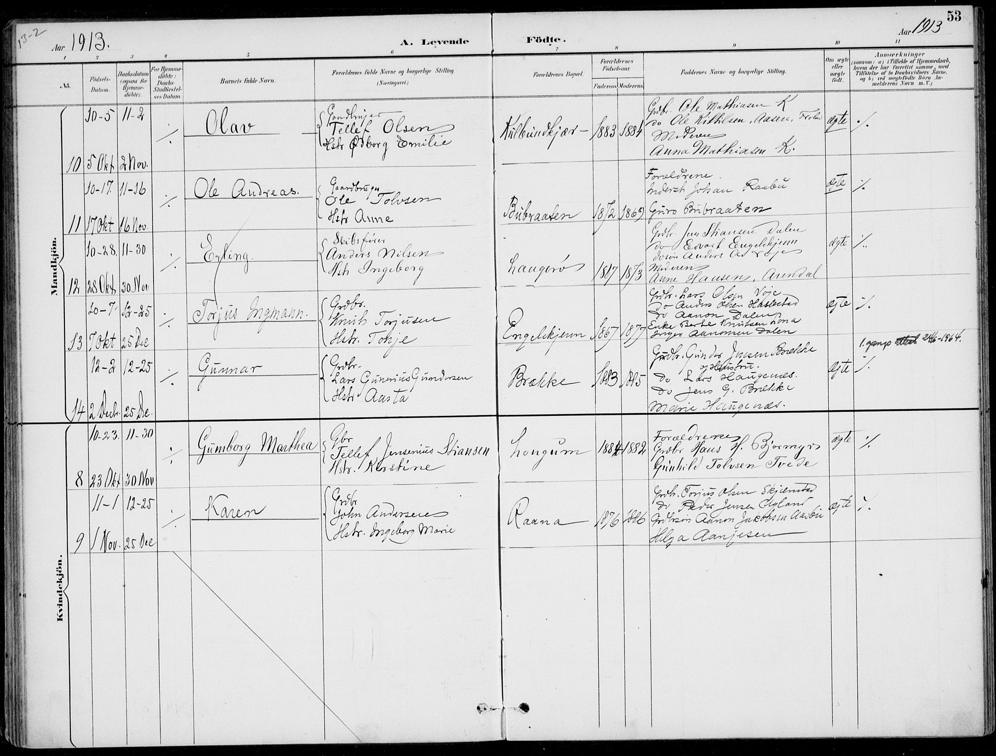 Austre Moland sokneprestkontor, AV/SAK-1111-0001/F/Fa/Faa/L0011: Parish register (official) no. A 11, 1894-1915, p. 53