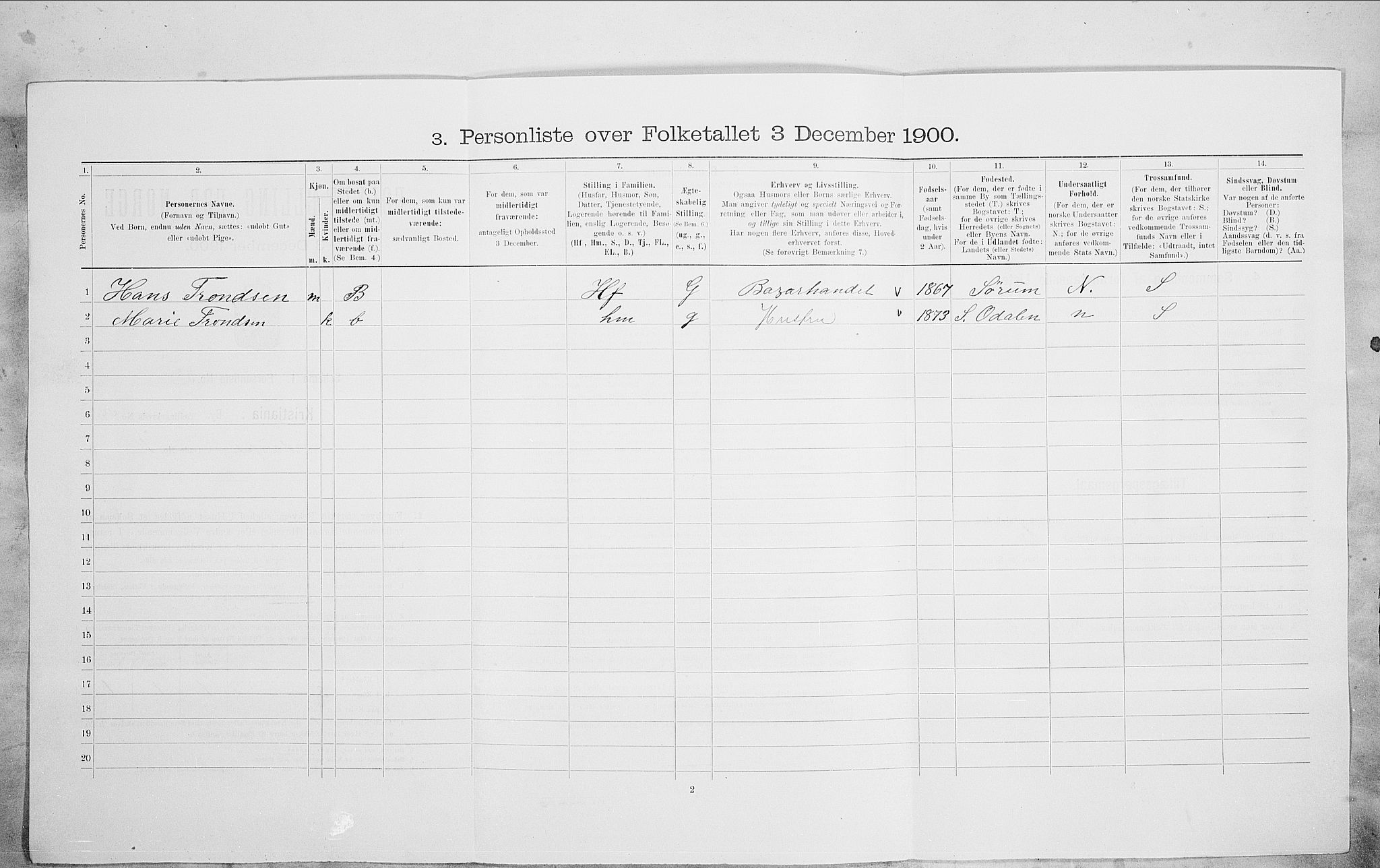 SAO, 1900 census for Kristiania, 1900, p. 93778