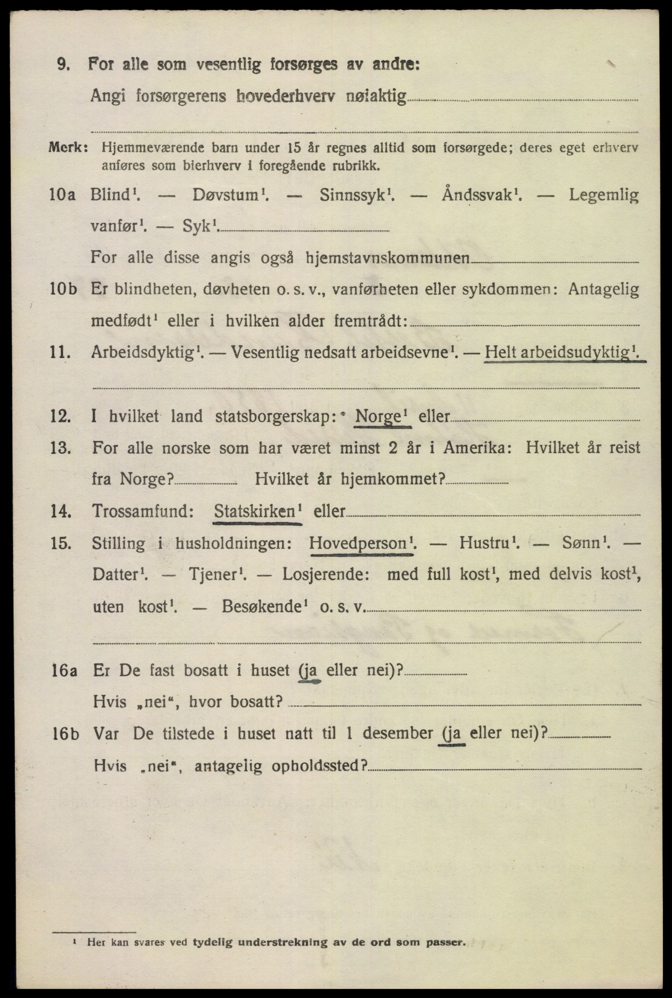 SAK, 1920 census for Oddernes, 1920, p. 8958