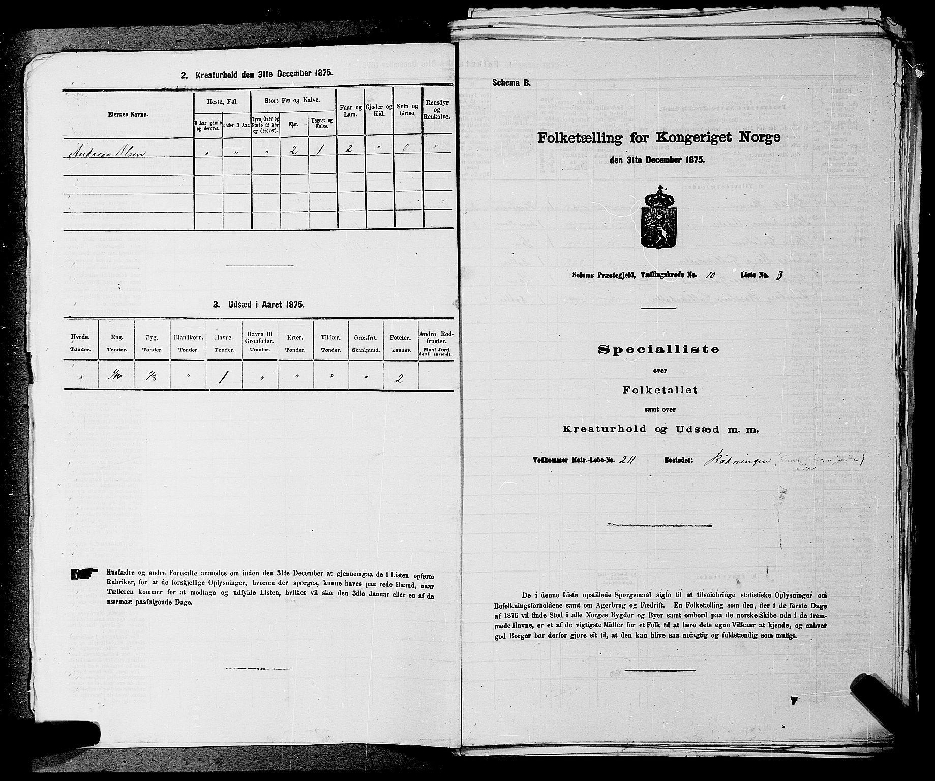 SAKO, 1875 census for 0818P Solum, 1875, p. 1467