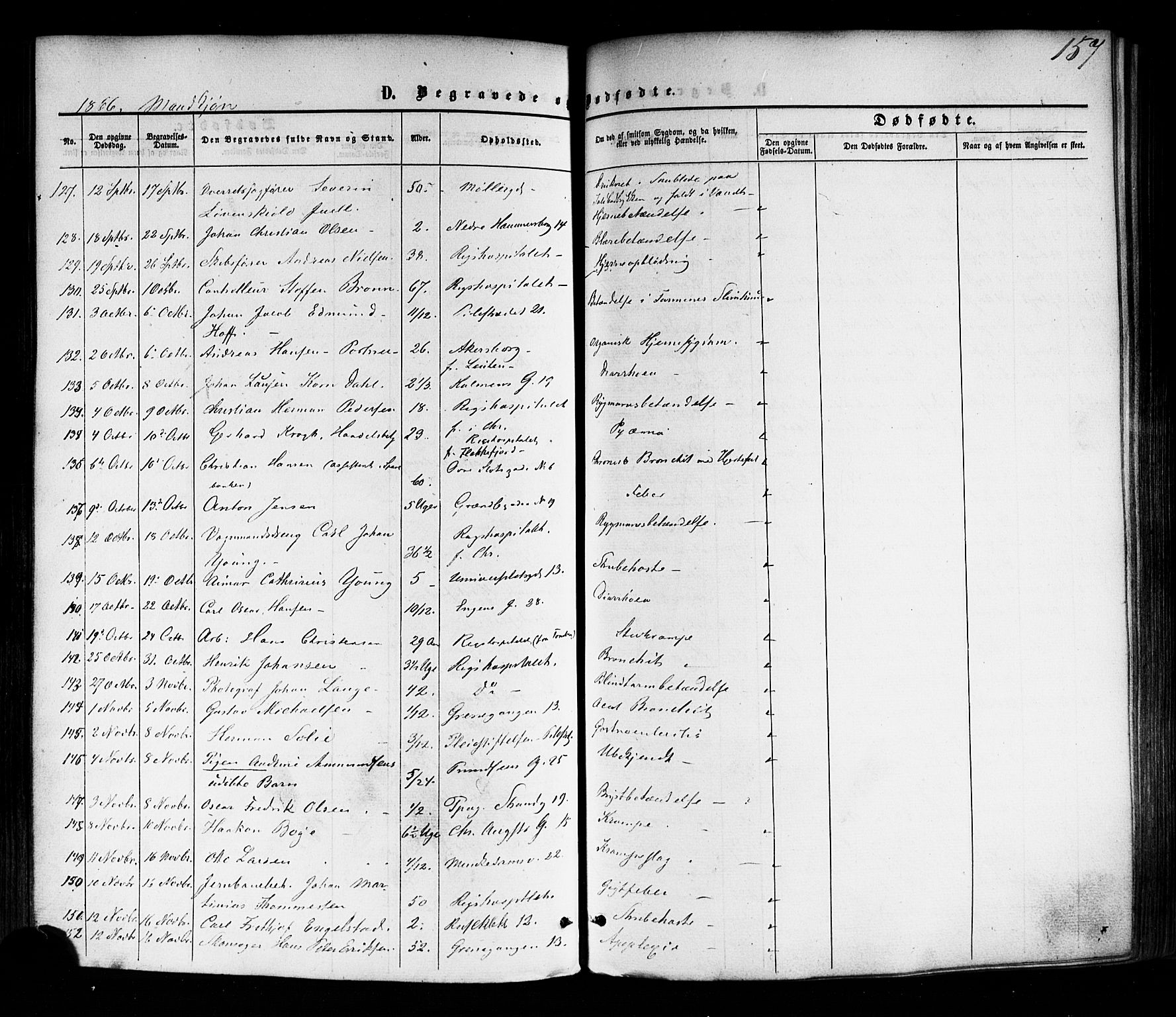 Trefoldighet prestekontor Kirkebøker, SAO/A-10882/F/Fd/L0001: Parish register (official) no. IV 1, 1858-1877, p. 157