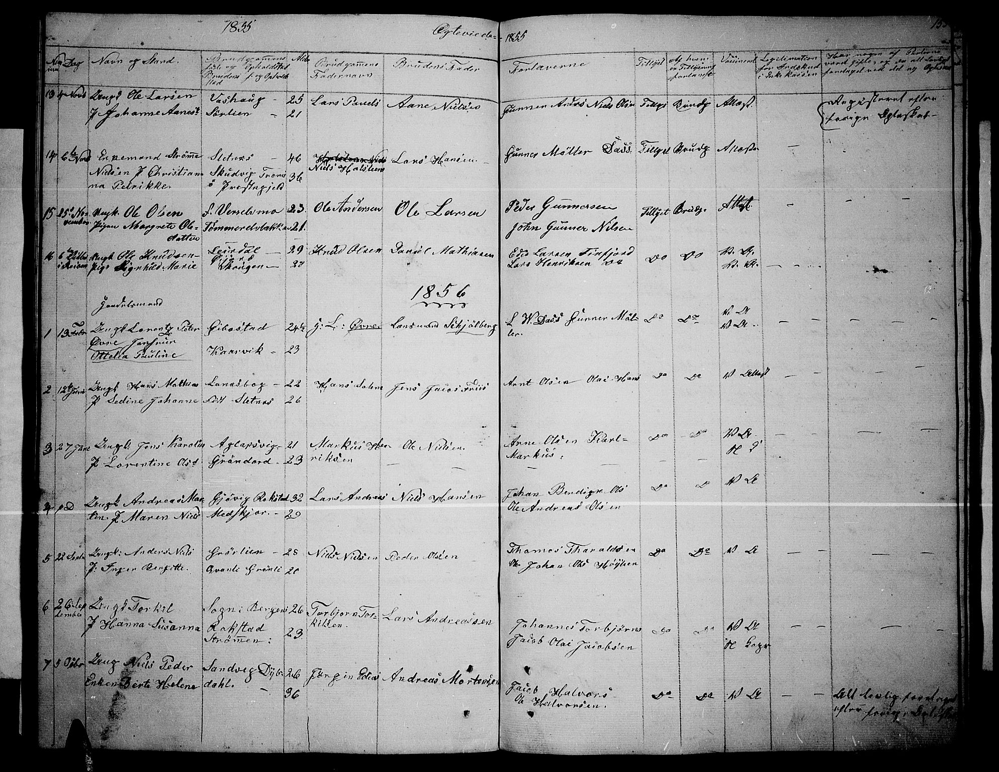 Lenvik sokneprestembete, SATØ/S-1310/H/Ha/Hab/L0003klokker: Parish register (copy) no. 3, 1844-1858, p. 153
