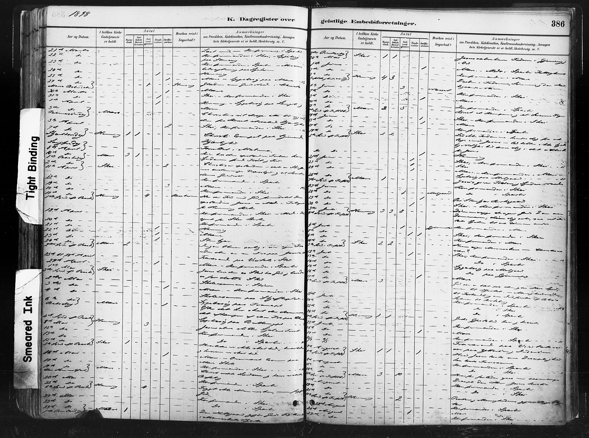 Ministerialprotokoller, klokkerbøker og fødselsregistre - Nord-Trøndelag, SAT/A-1458/735/L0351: Parish register (official) no. 735A10, 1884-1908, p. 386