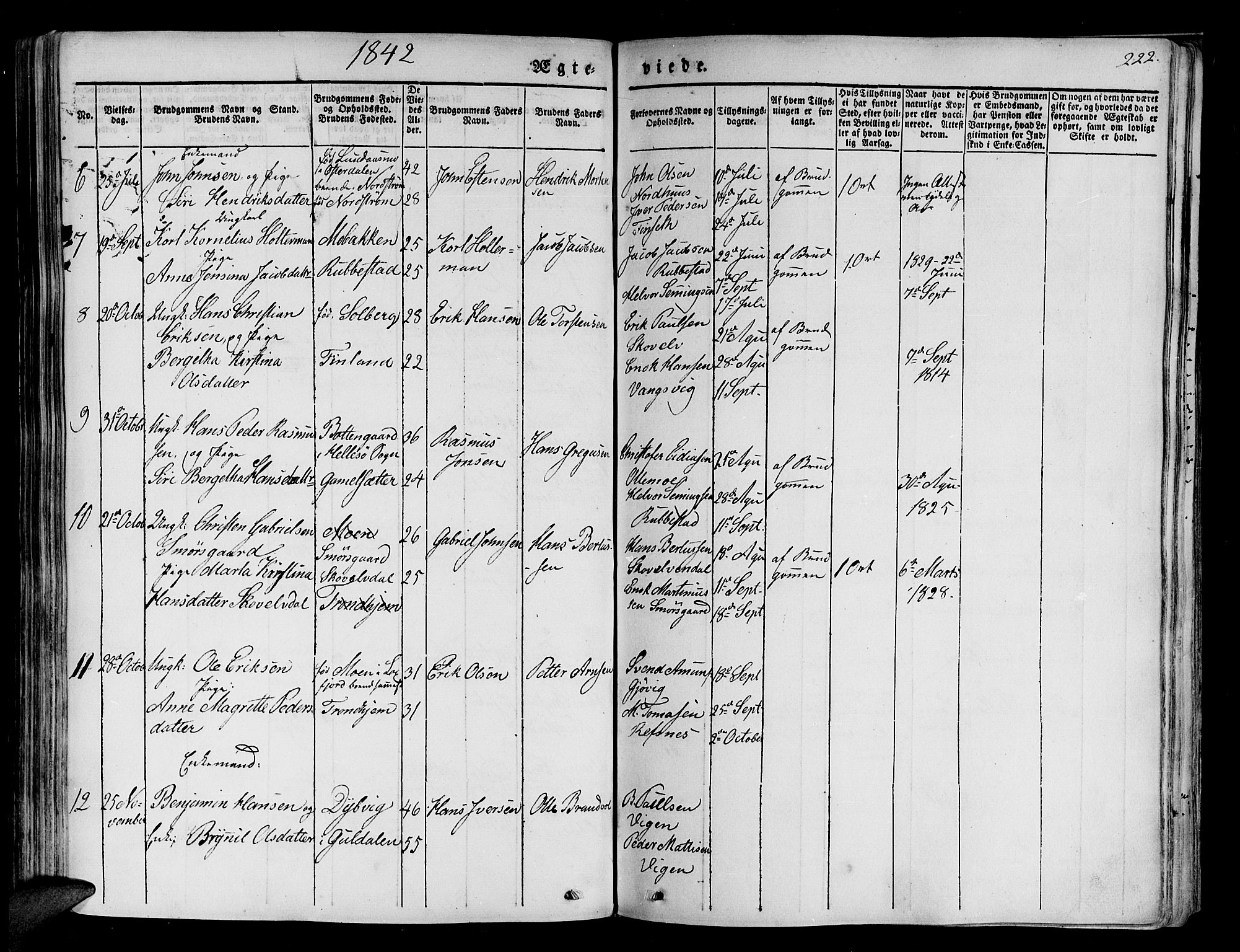 Tranøy sokneprestkontor, SATØ/S-1313/I/Ia/Iaa/L0005kirke: Parish register (official) no. 5, 1829-1844, p. 222