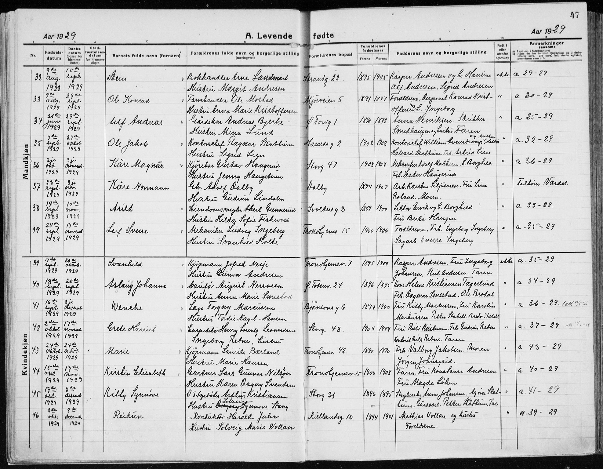 Vardal prestekontor, AV/SAH-PREST-100/H/Ha/Haa/L0015: Parish register (official) no. 15, 1923-1937, p. 47