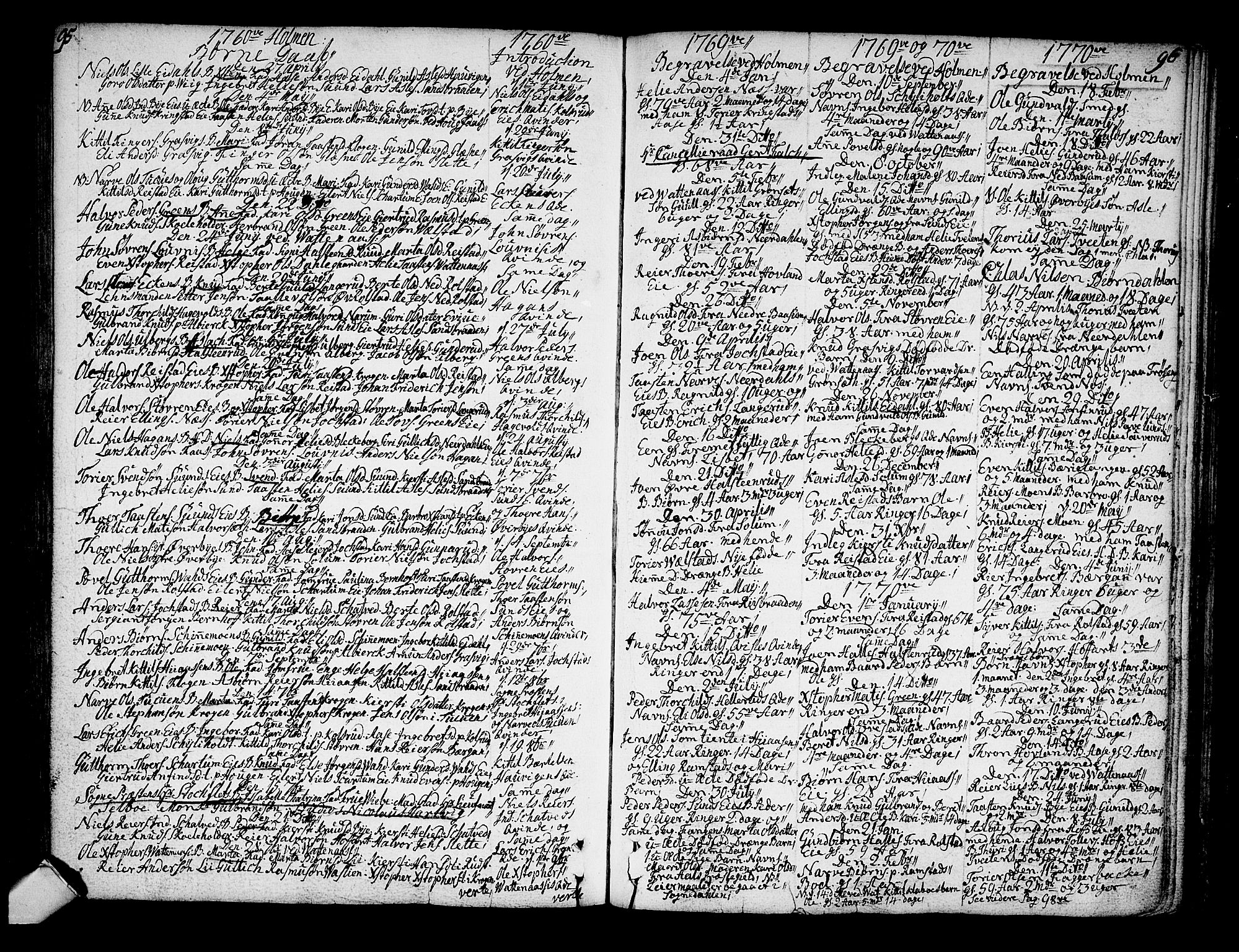 Sigdal kirkebøker, SAKO/A-245/F/Fa/L0001: Parish register (official) no. I 1, 1722-1777, p. 95-96