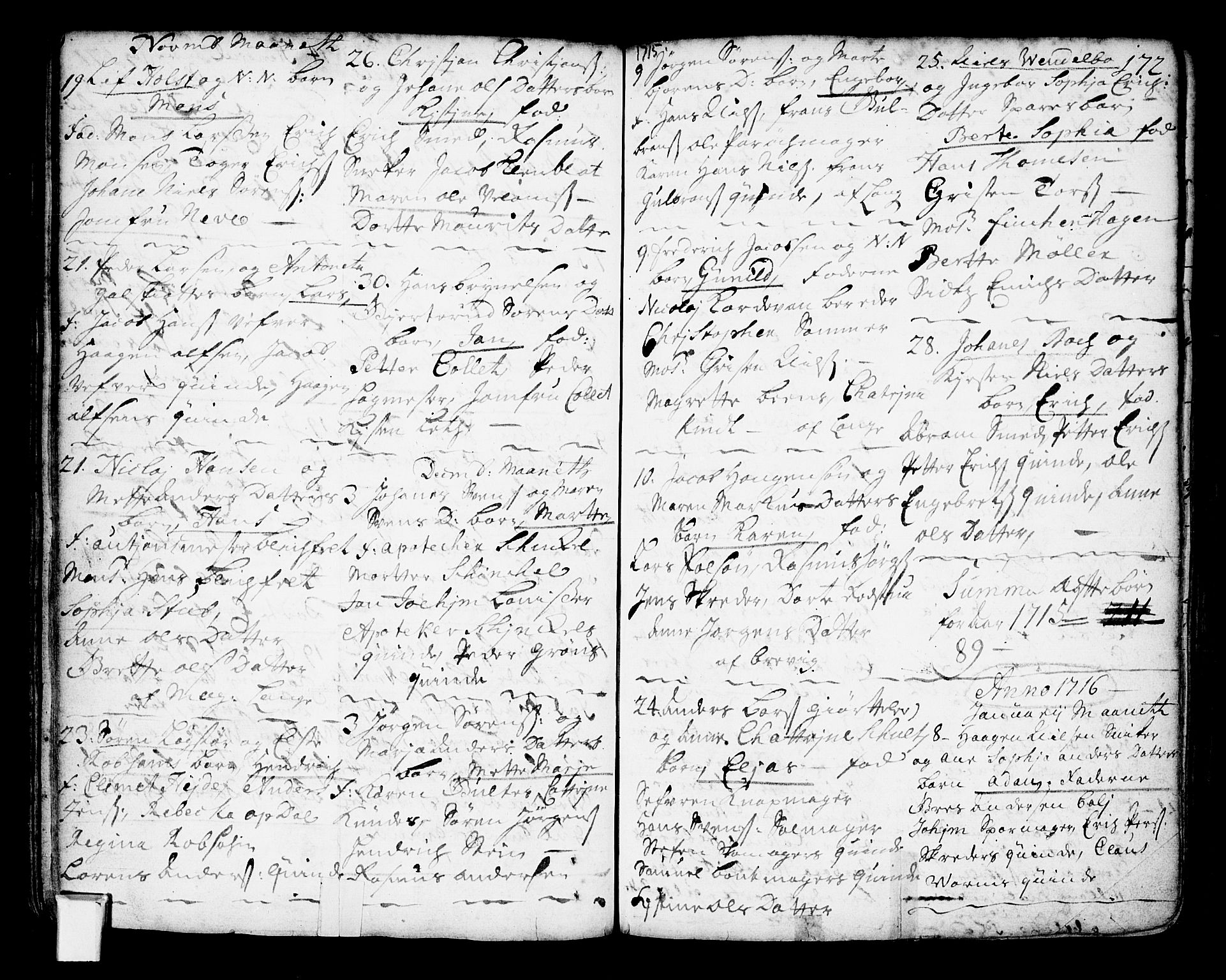 Oslo domkirke Kirkebøker, AV/SAO-A-10752/F/Fa/L0002: Parish register (official) no. 2, 1705-1730, p. 172