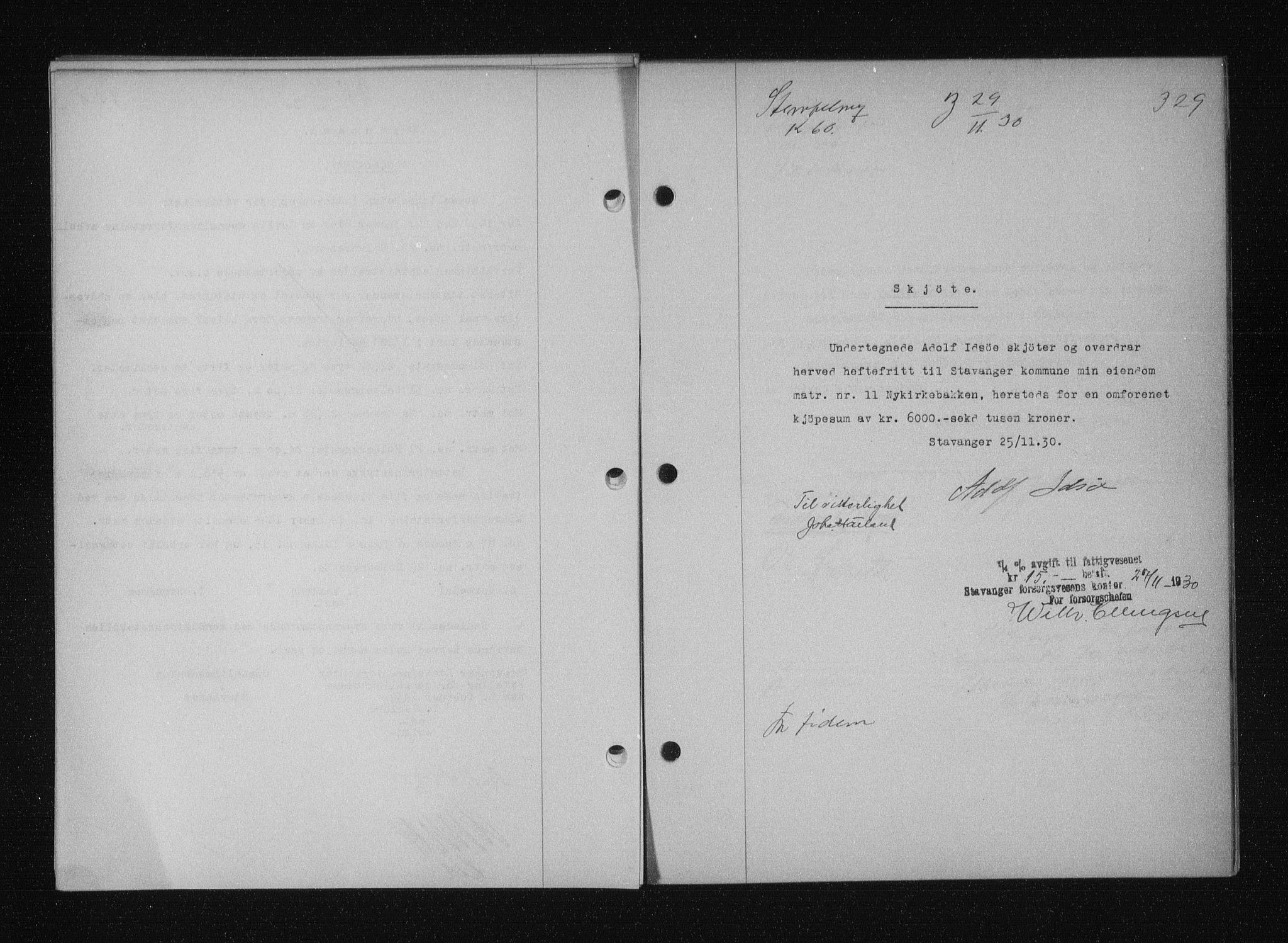 Stavanger byfogd, SAST/A-101408/001/4/41/410/410BB/L0058: Mortgage book no. 48, 1930-1931, Deed date: 29.11.1930