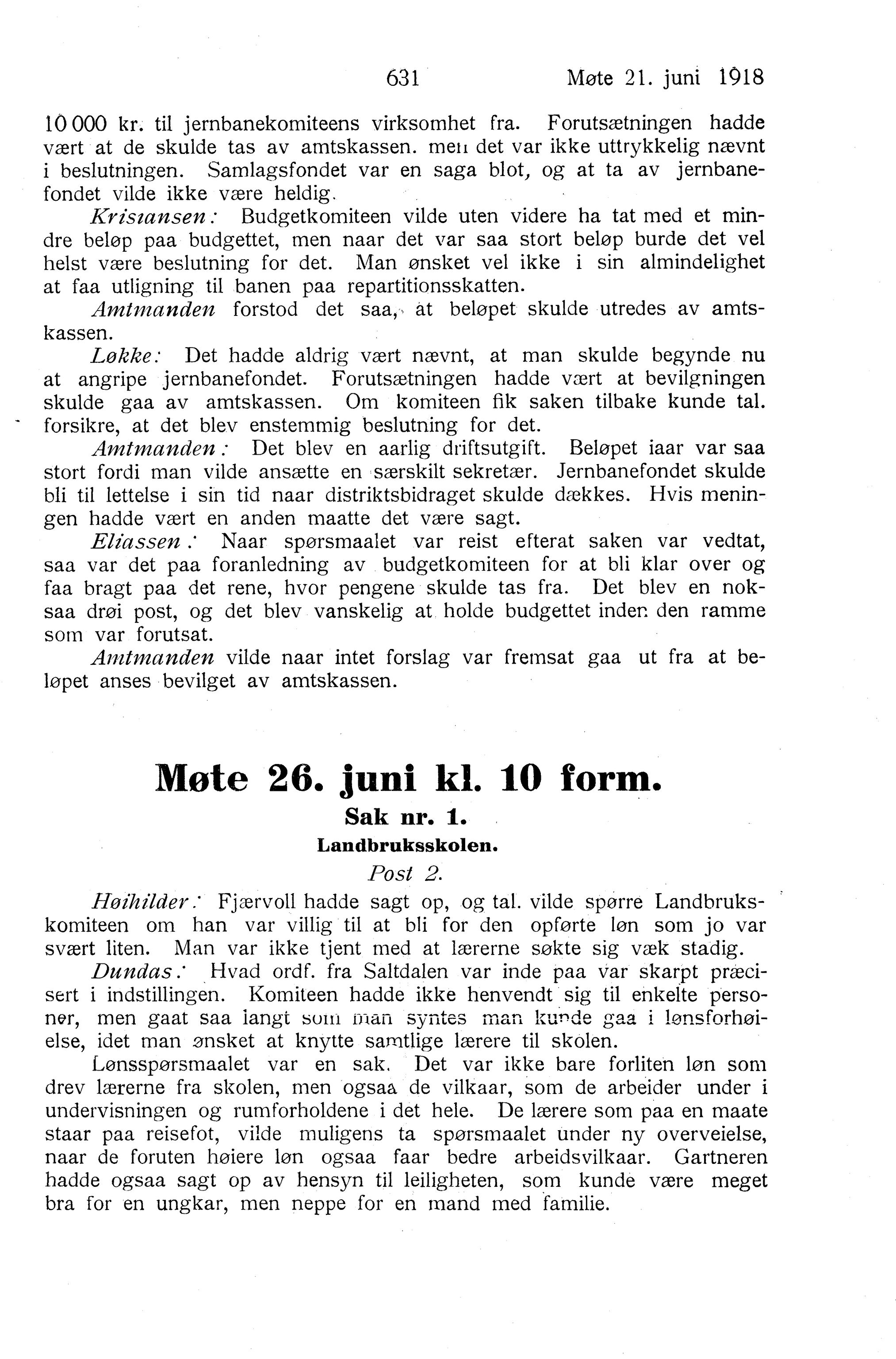 Nordland Fylkeskommune. Fylkestinget, AIN/NFK-17/176/A/Ac/L0041: Fylkestingsforhandlinger 1918, 1918, p. 631