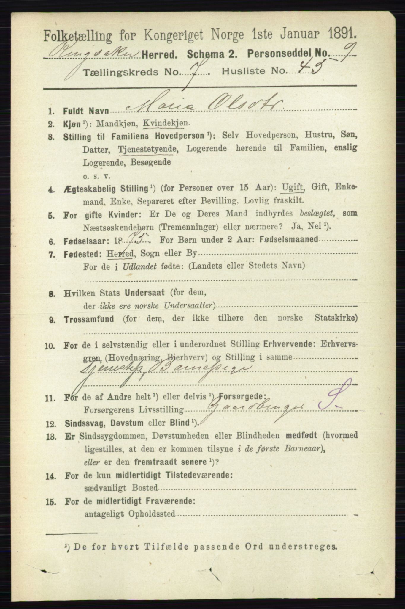 RA, 1891 census for 0412 Ringsaker, 1891, p. 4200