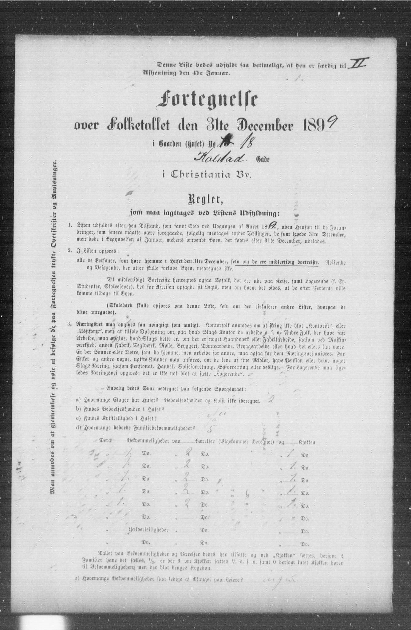 OBA, Municipal Census 1899 for Kristiania, 1899, p. 6864