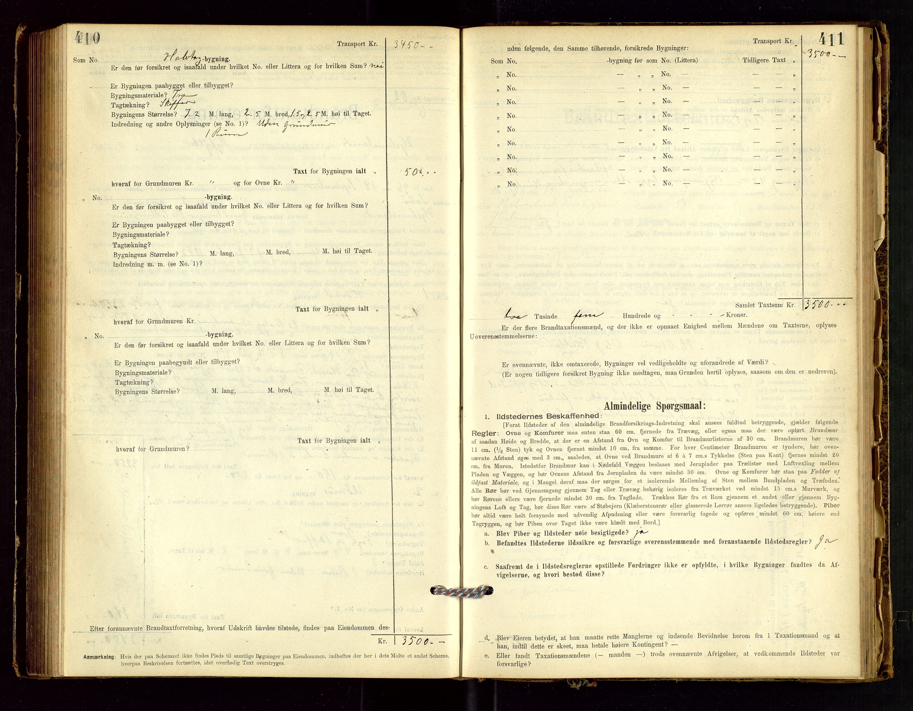 Hjelmeland lensmannskontor, SAST/A-100439/Gob/L0001: "Brandtaxationsprotokol", 1895-1932, p. 410-411