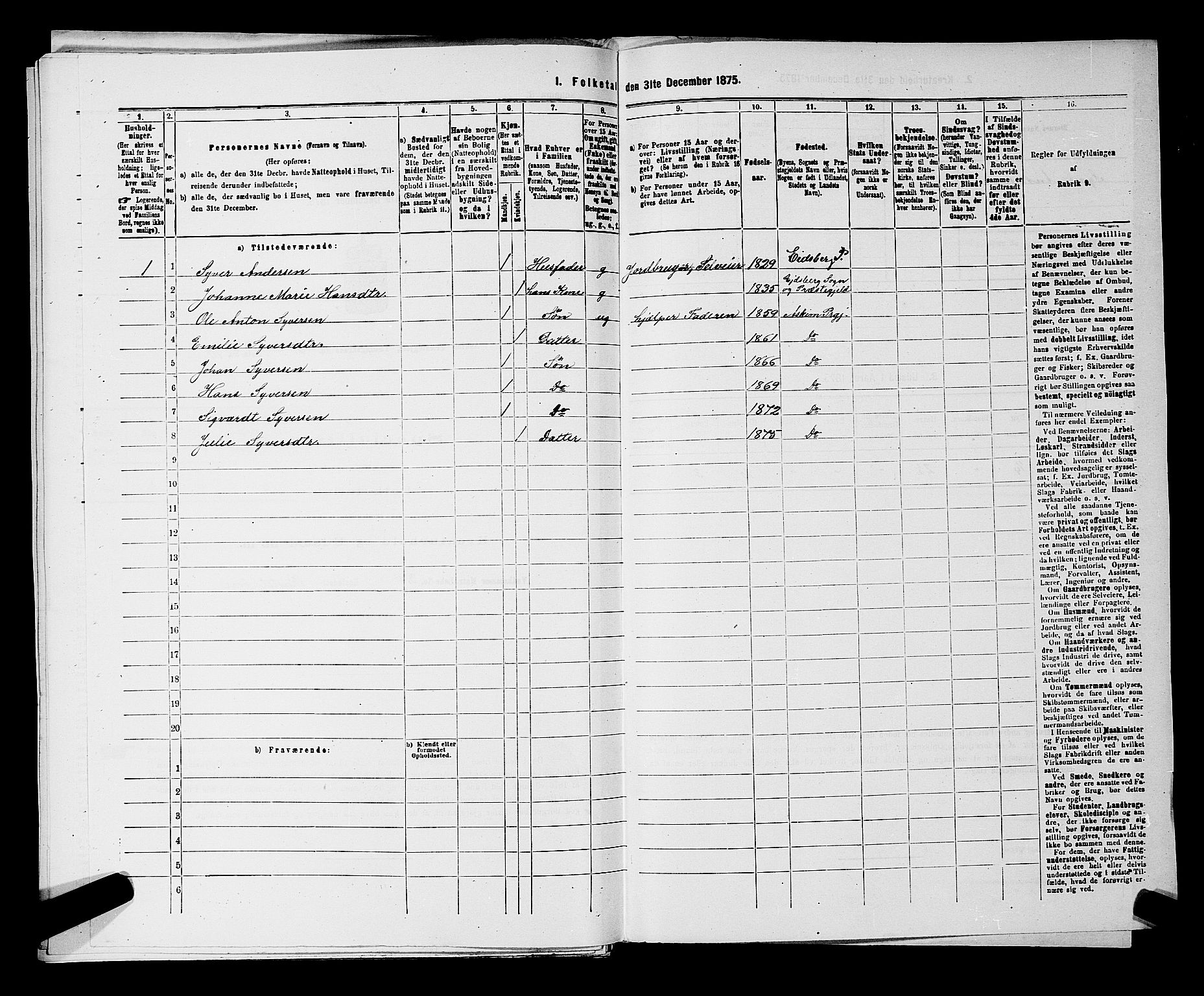 RA, 1875 census for 0124P Askim, 1875, p. 155