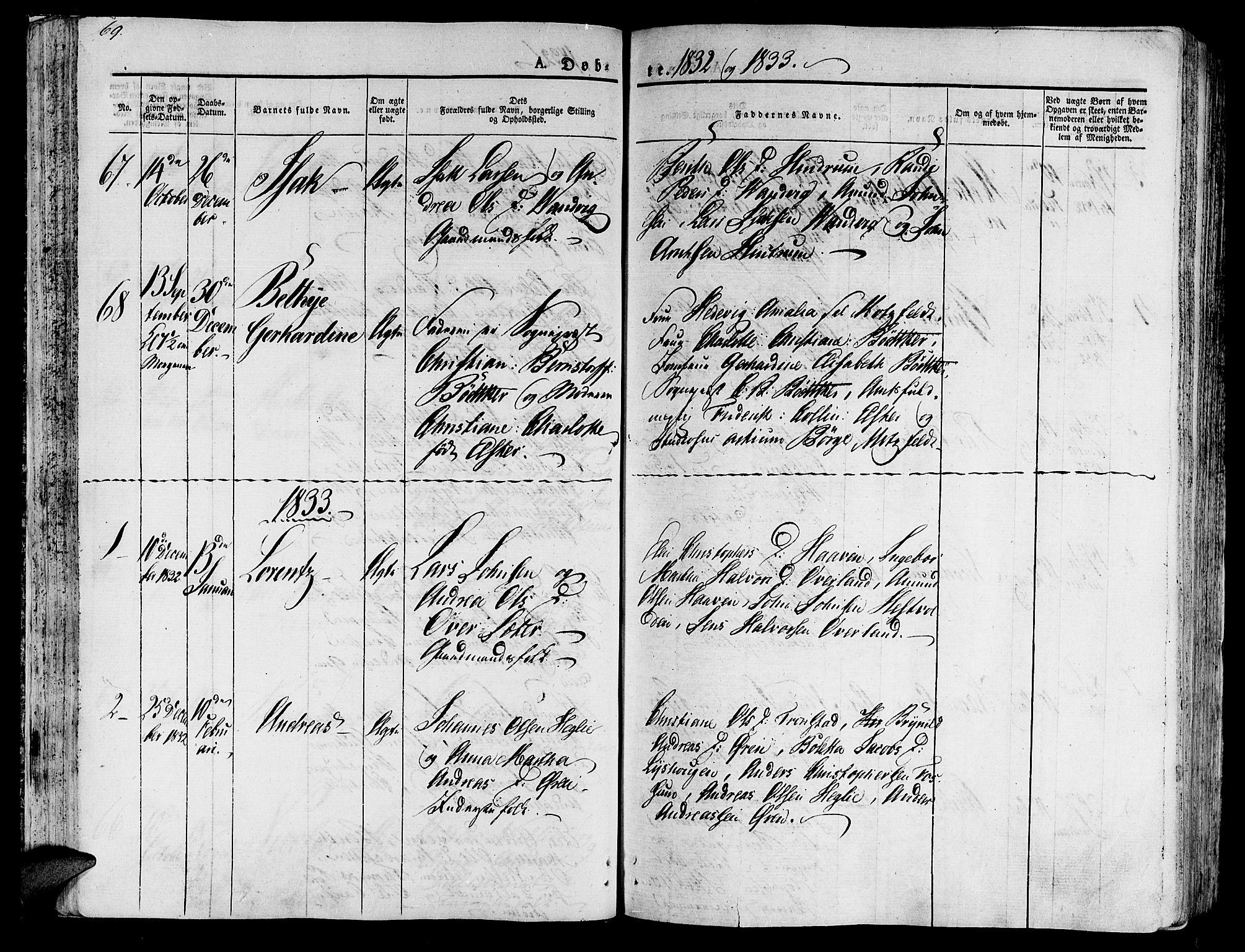 Ministerialprotokoller, klokkerbøker og fødselsregistre - Nord-Trøndelag, SAT/A-1458/701/L0006: Parish register (official) no. 701A06, 1825-1841, p. 69