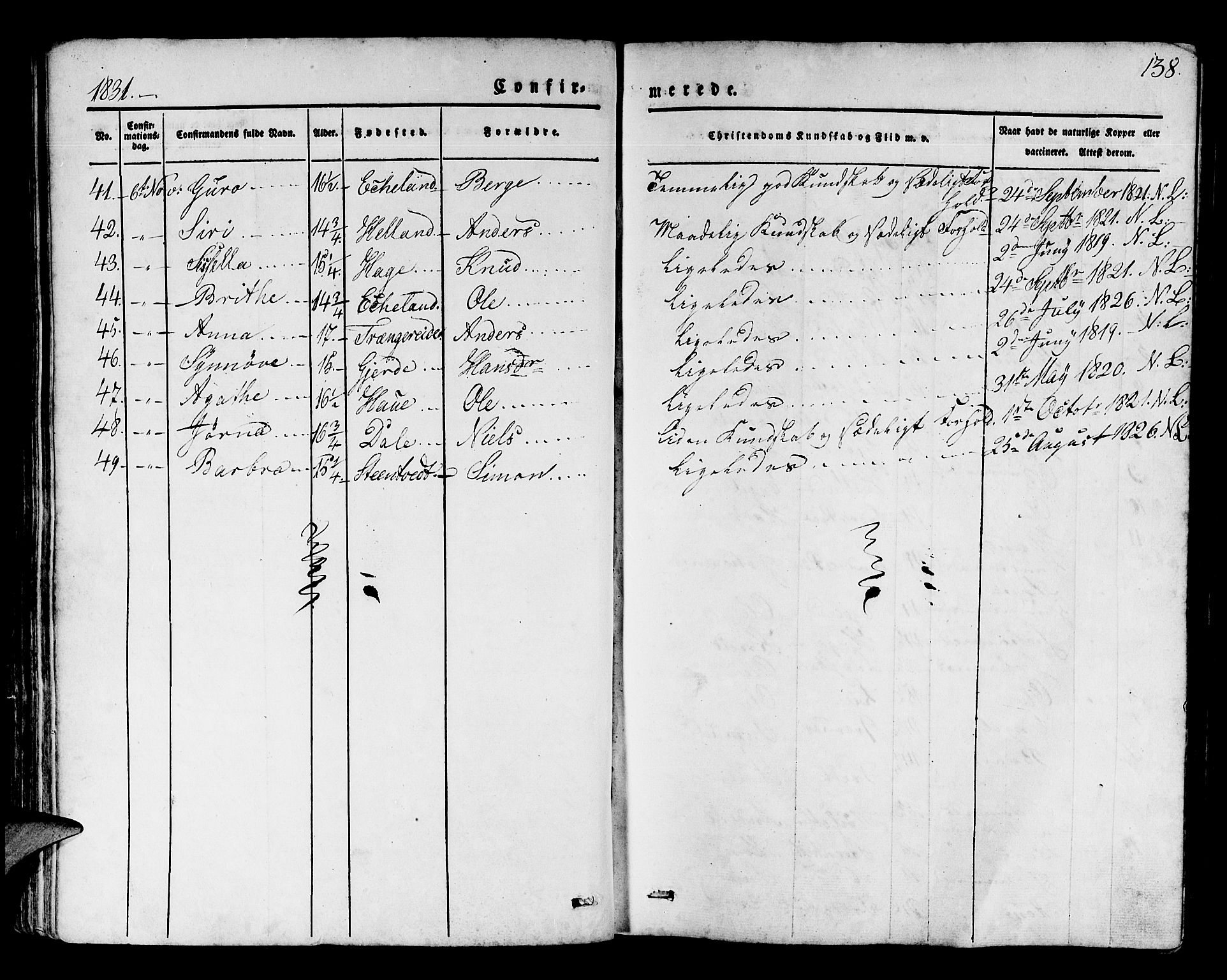 Os sokneprestembete, AV/SAB-A-99929: Parish register (official) no. A 14, 1826-1839, p. 138