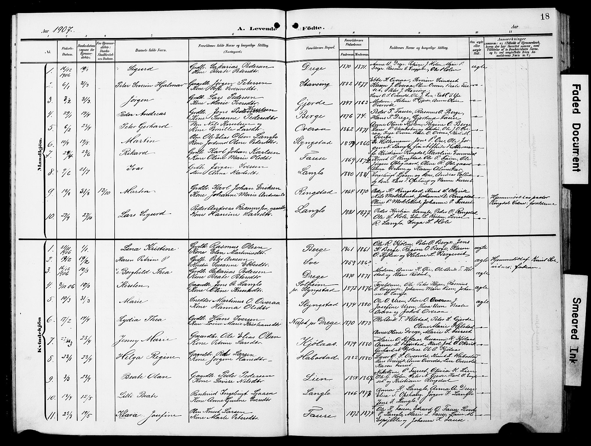 Ministerialprotokoller, klokkerbøker og fødselsregistre - Møre og Romsdal, SAT/A-1454/520/L0293: Parish register (copy) no. 520C05, 1902-1923, p. 18