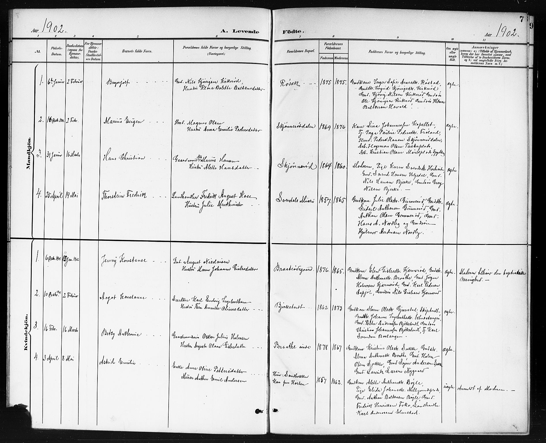 Våler prestekontor Kirkebøker, AV/SAO-A-11083/G/Gb/L0001: Parish register (copy) no. II 1, 1901-1916, p. 7