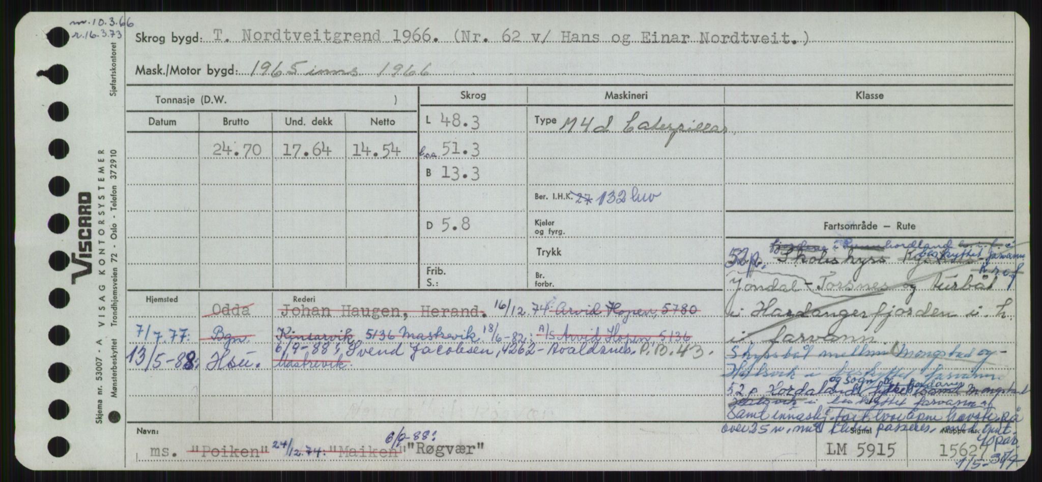 Sjøfartsdirektoratet med forløpere, Skipsmålingen, RA/S-1627/H/Ha/L0004/0002: Fartøy, Mas-R / Fartøy, Odin-R, p. 973