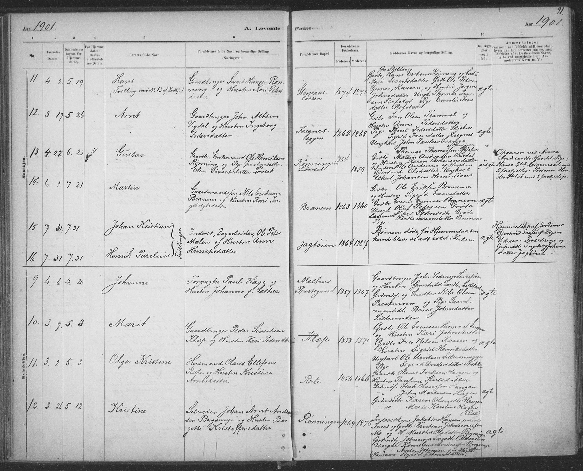 Ministerialprotokoller, klokkerbøker og fødselsregistre - Sør-Trøndelag, AV/SAT-A-1456/691/L1085: Parish register (official) no. 691A17, 1887-1908, p. 91