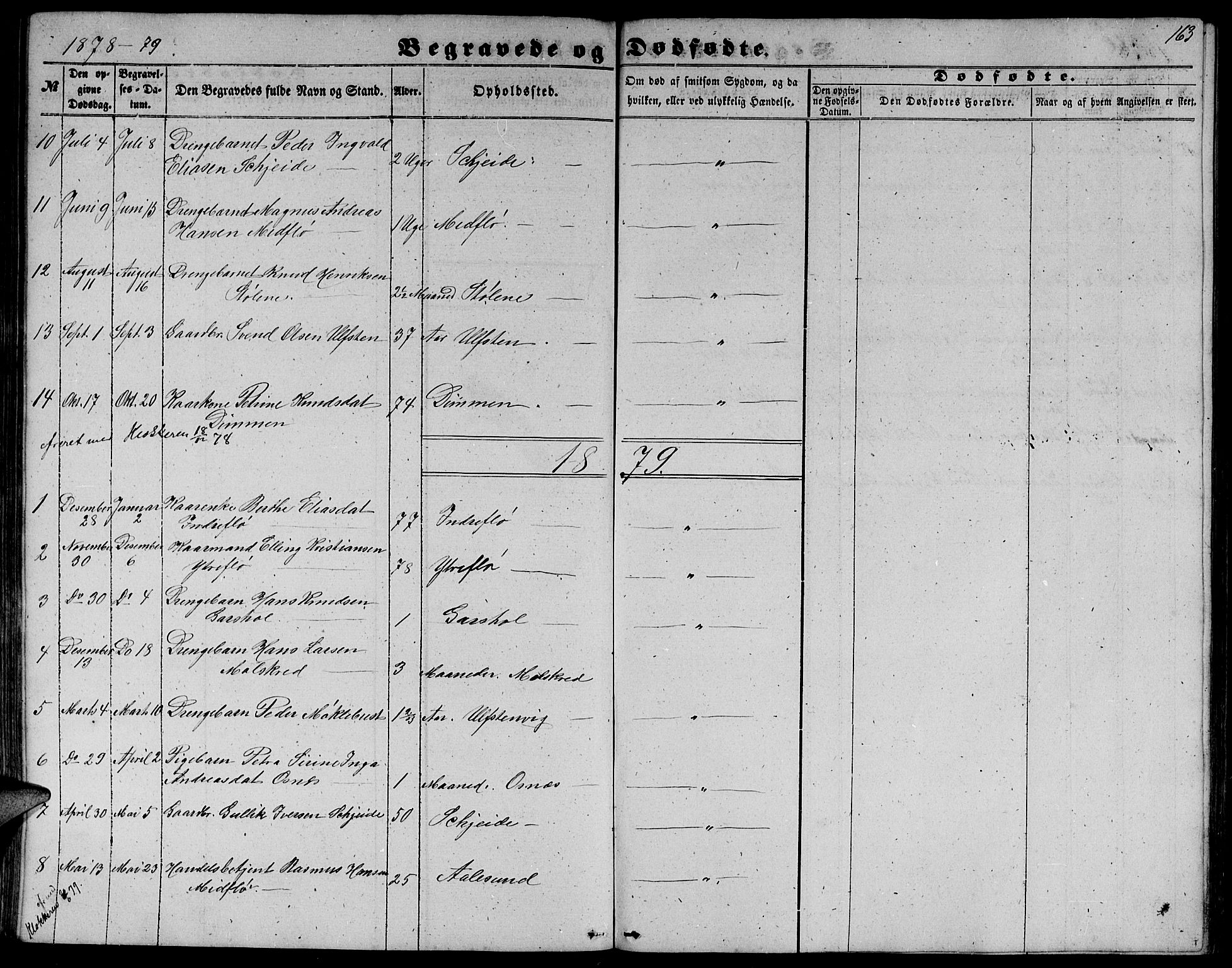 Ministerialprotokoller, klokkerbøker og fødselsregistre - Møre og Romsdal, AV/SAT-A-1454/509/L0111: Parish register (copy) no. 509C01, 1854-1882, p. 163