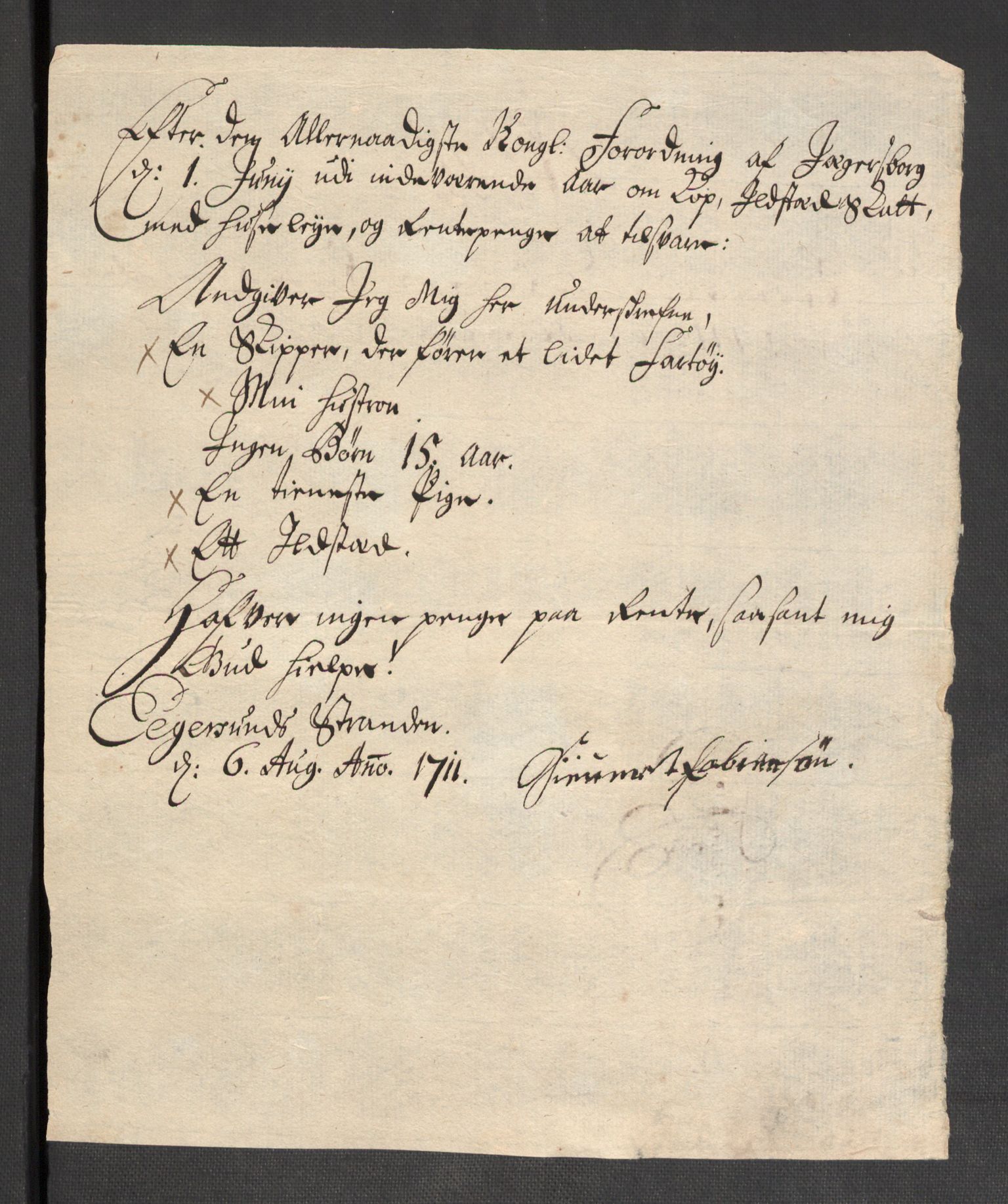 Rentekammeret inntil 1814, Reviderte regnskaper, Fogderegnskap, RA/EA-4092/R46/L2735: Fogderegnskap Jæren og Dalane, 1711, p. 146