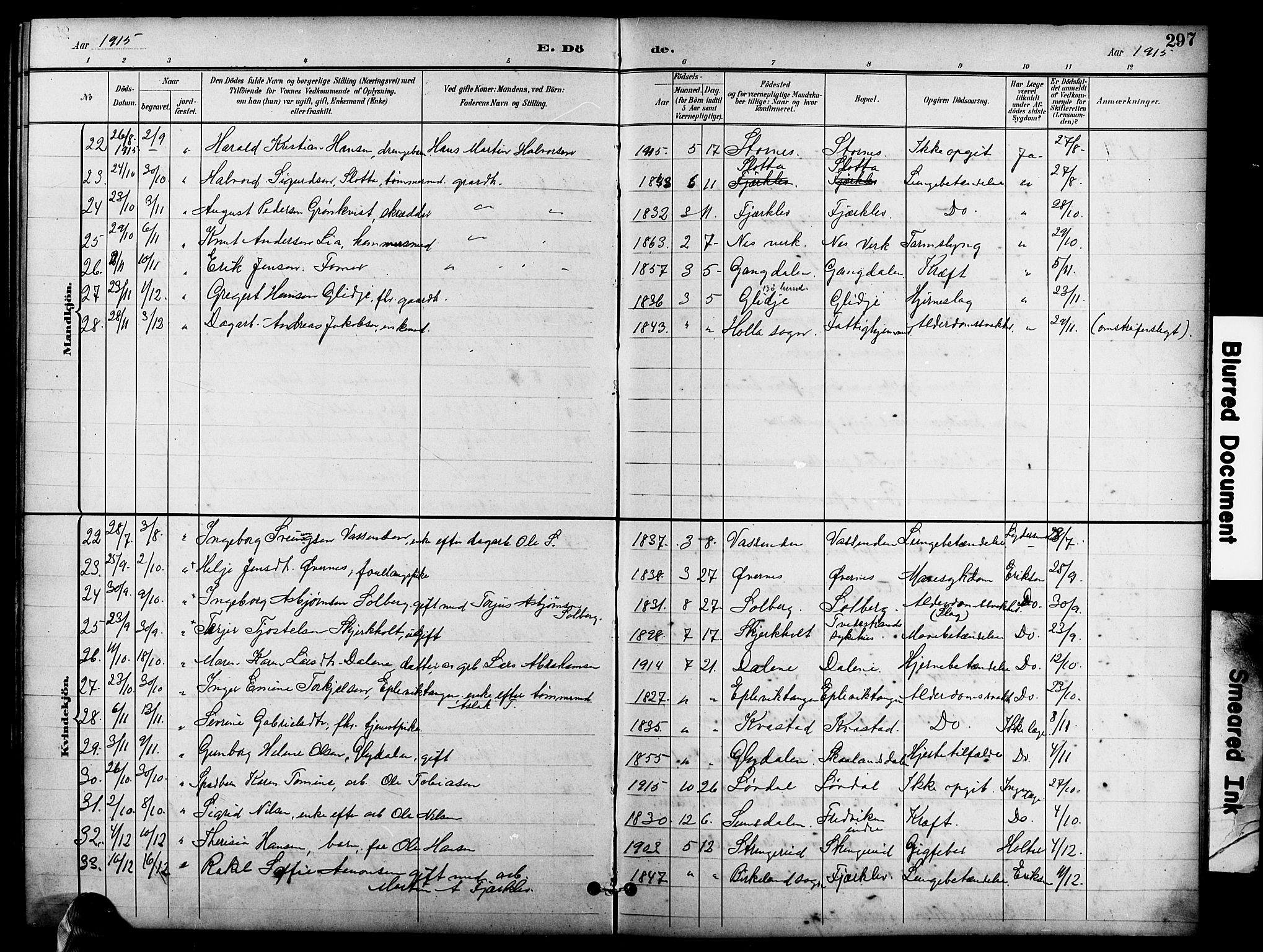 Holt sokneprestkontor, AV/SAK-1111-0021/F/Fb/L0011: Parish register (copy) no. B 11, 1897-1921, p. 297