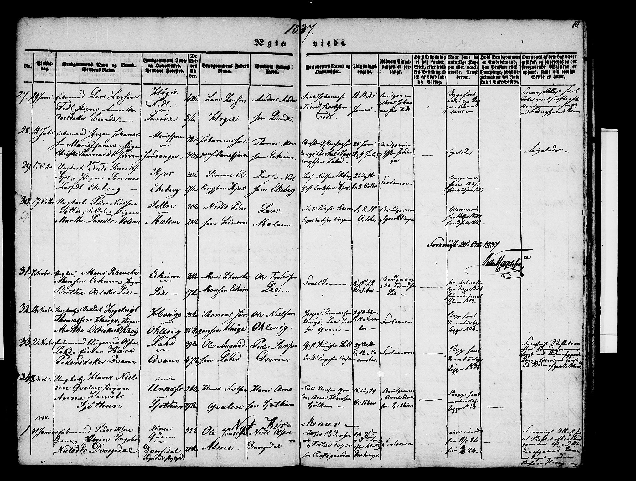 Hafslo sokneprestembete, AV/SAB-A-80301/H/Haa/Haaa/L0007: Parish register (official) no. A 7, 1834-1854, p. 10